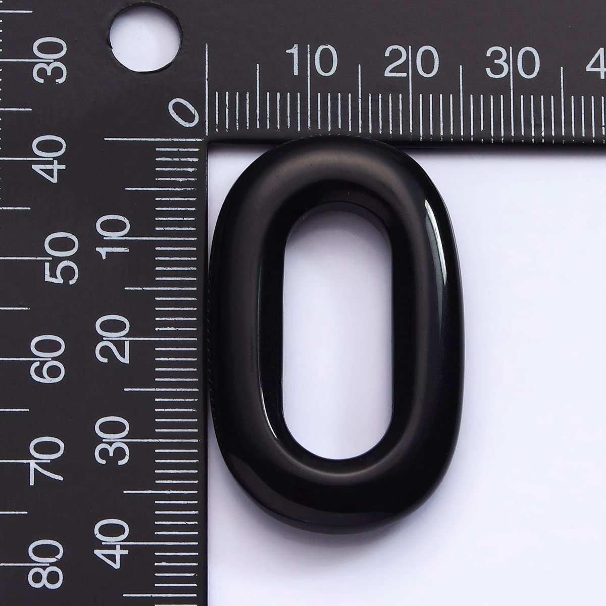 40mm Onyx Natural Gemstone Open Oblong Rectangular Jewelry Findings | Z-546
