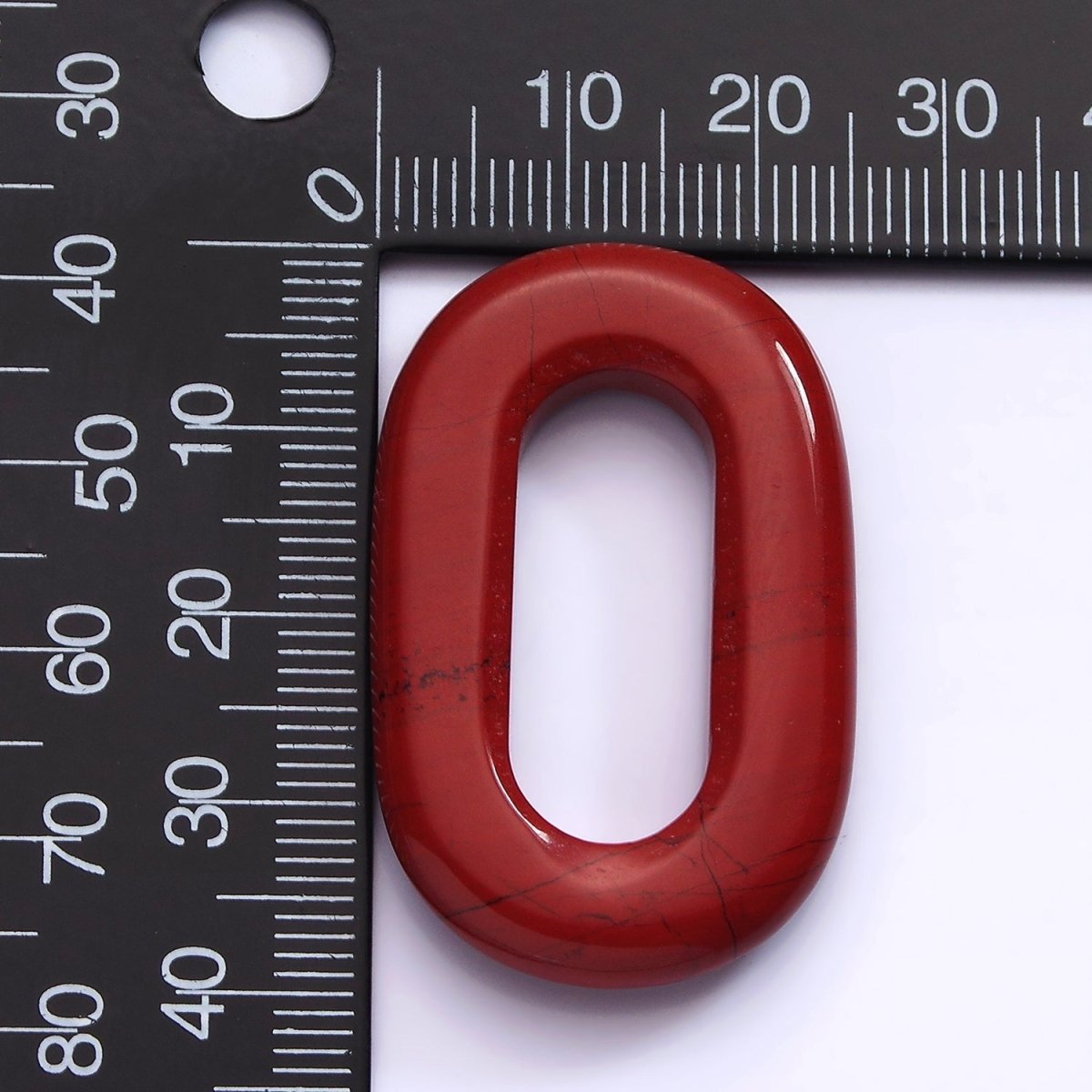 40mm Red Jasper Natural Gemstone Open Oblong Rectangular Jewelry Findings | Z-547