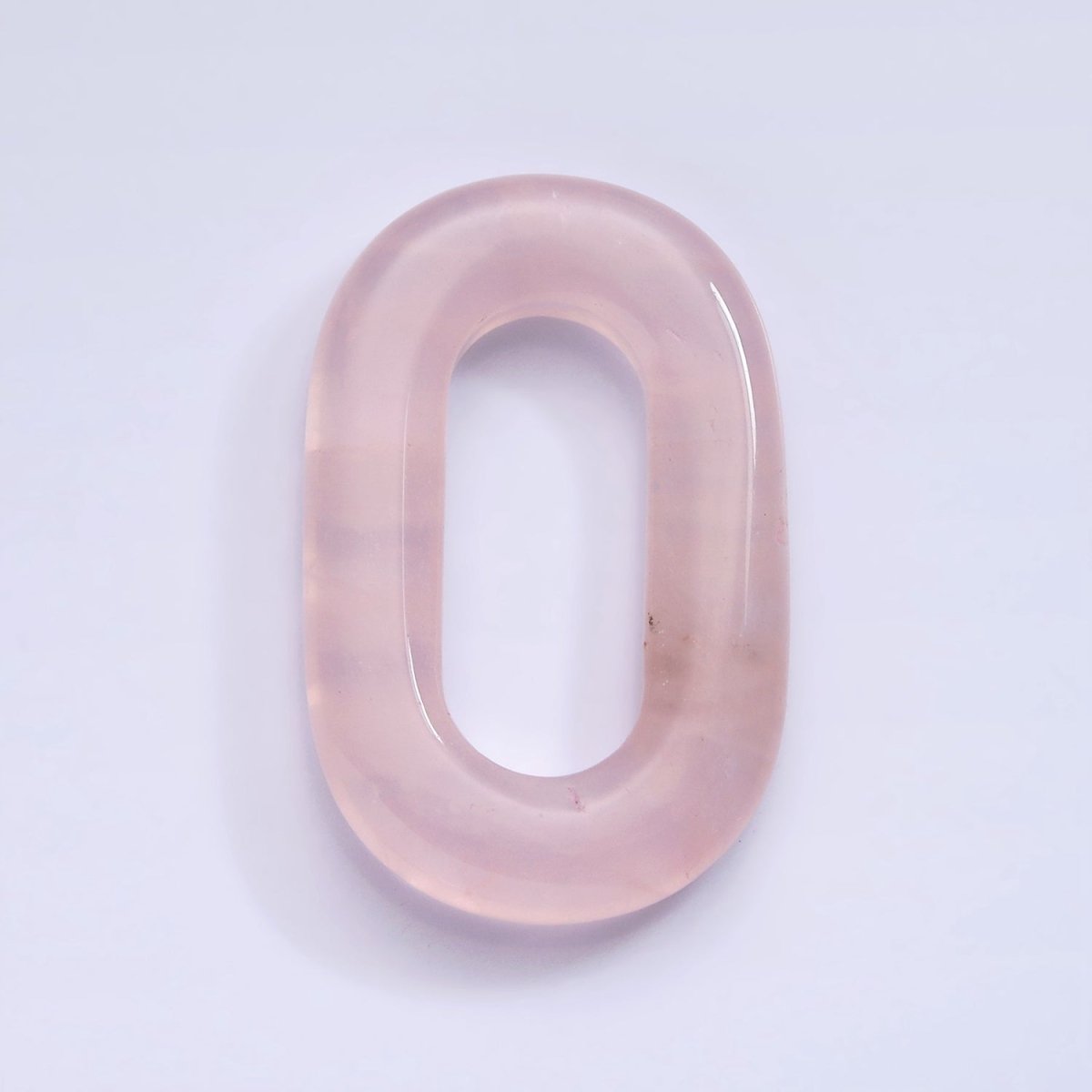 40mm Rose Quartz Natural Gemstone Open Oblong Rectangular Jewelry Findings | Z-544