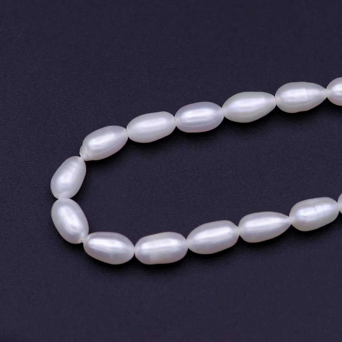 4.5mm - 5mm Natural AAA Oval White Freshwater Pearl Strand Jewelry Making | WA-816 Clearance Pricing