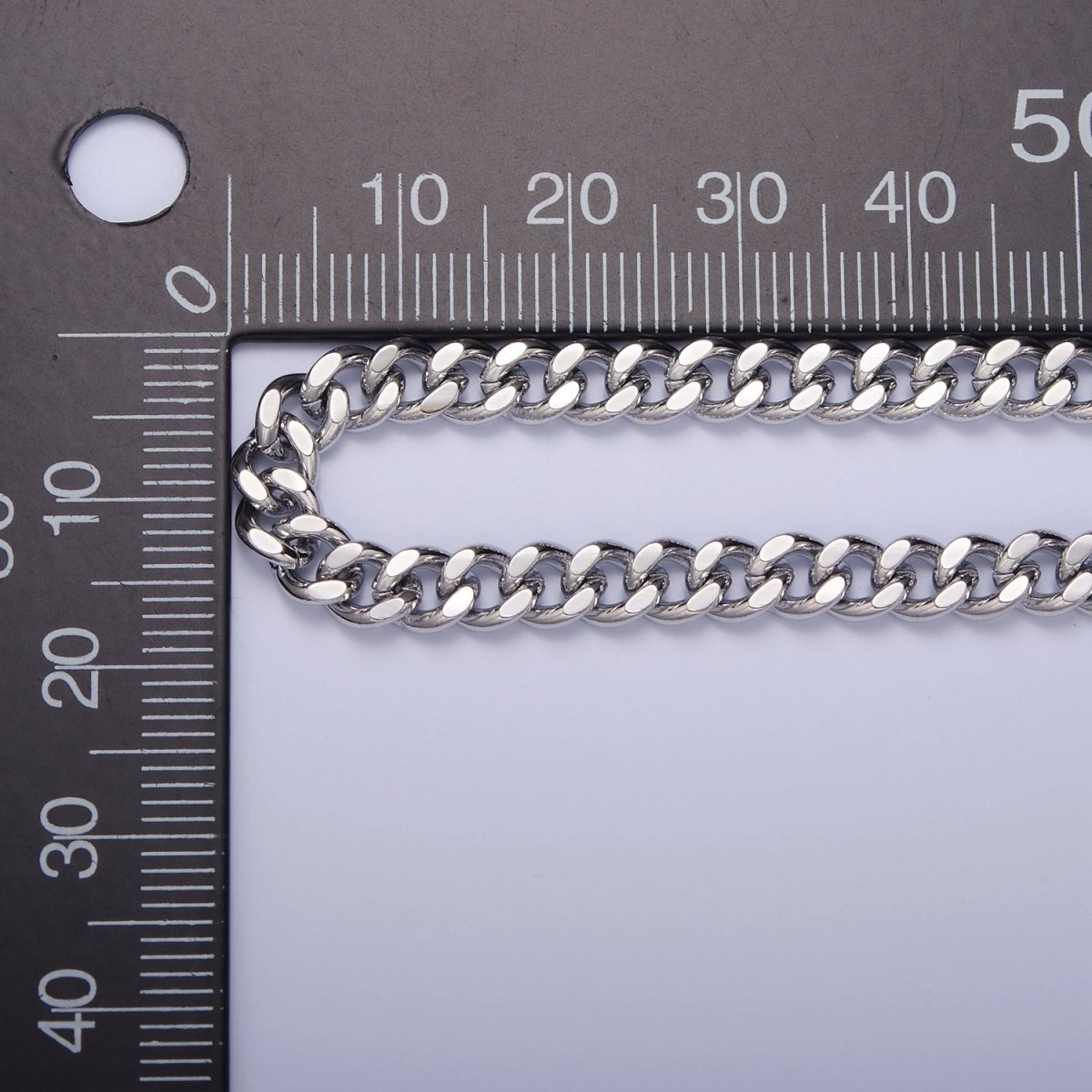 4.5mm, 5mm Silver Curb Link Unfinished Chains 19.5 Inches by Meter | WA-1402 WA-1401 Clearance Pricing