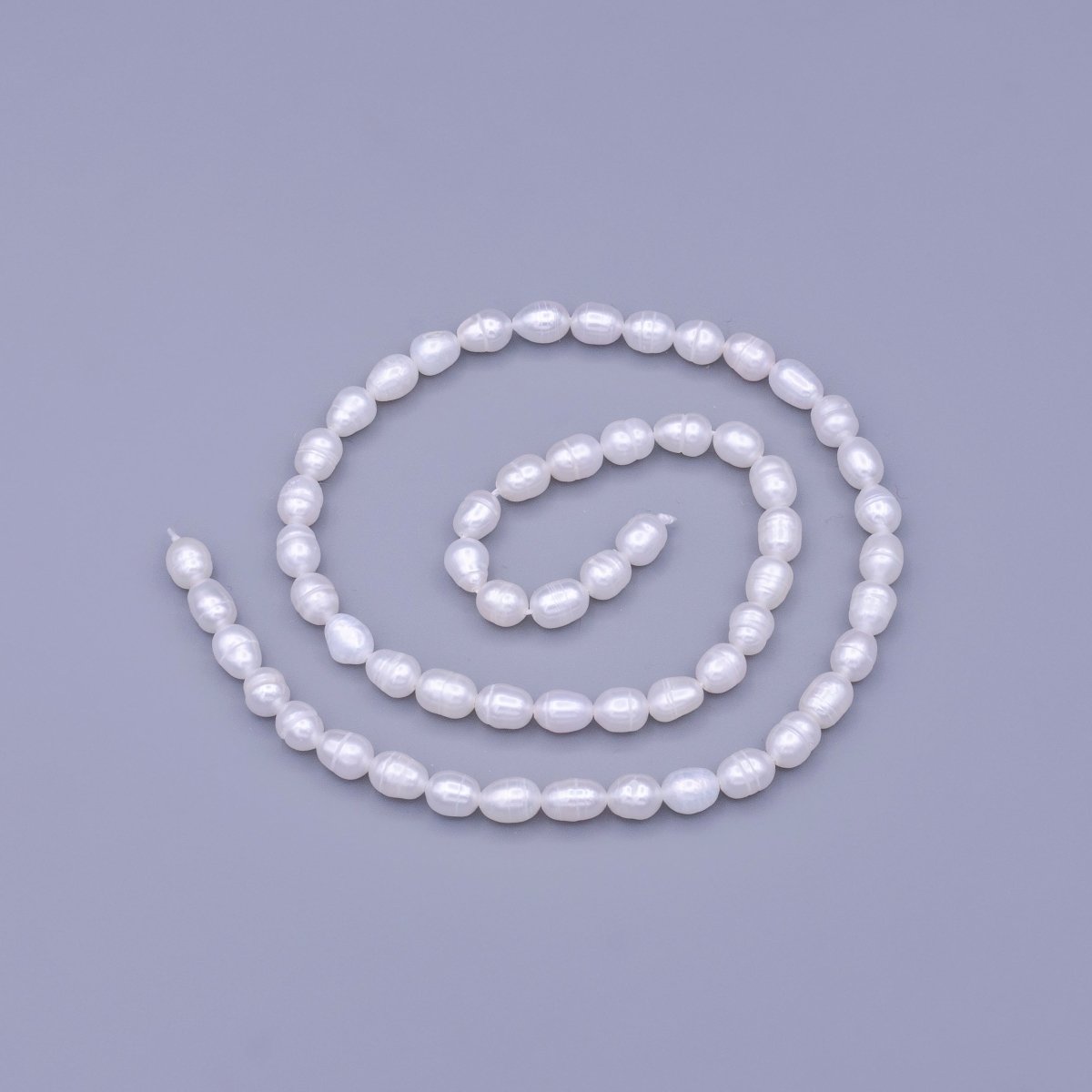 4.8mm Ringed Oval Freshwater Pearl 60 Pieces/Strand Jewelry Making Findings Supply | WA-1668 Clearance Pricing