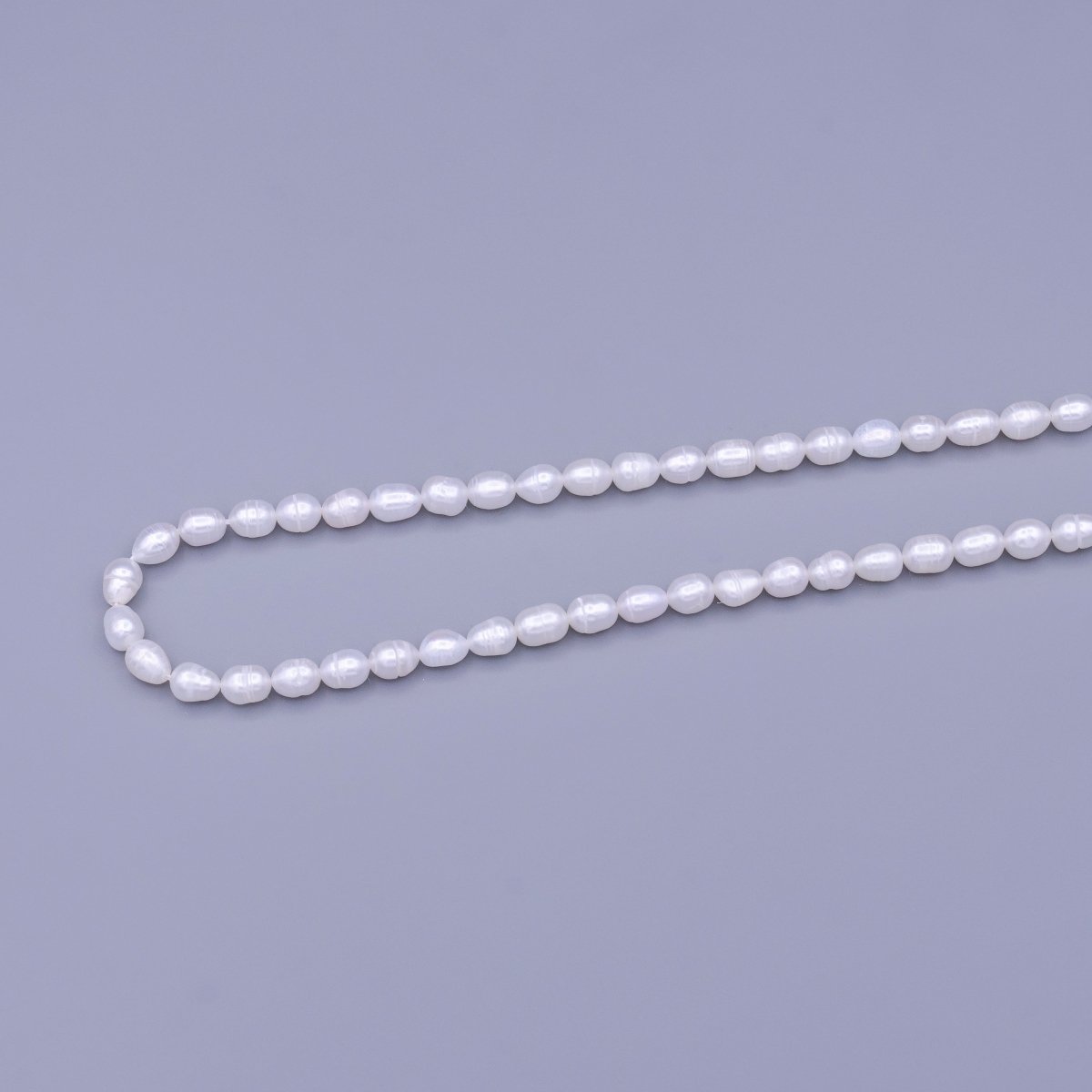 4.8mm Ringed Oval Freshwater Pearl 60 Pieces/Strand Jewelry Making Findings Supply | WA-1668 Clearance Pricing