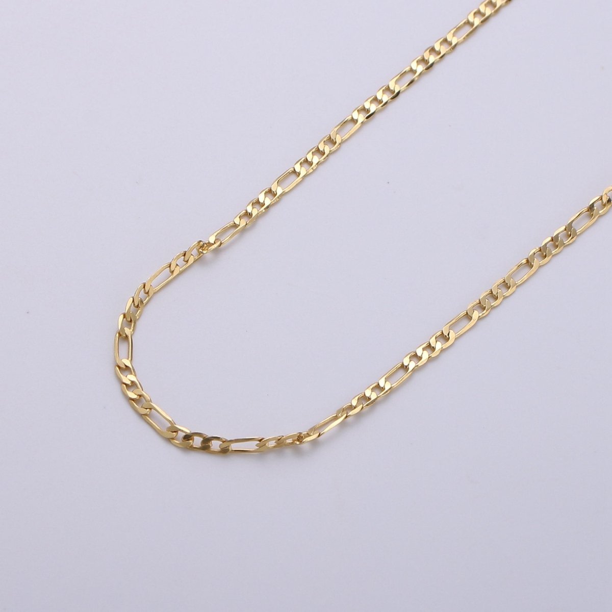 4mm Figaro Chain, 24K Gold Filled Figaro Chain, Flat Figaro Chain Jewelry Chain Sold by the Yard For Necklace Bracelet Anklet Supply Component | ROLL-226