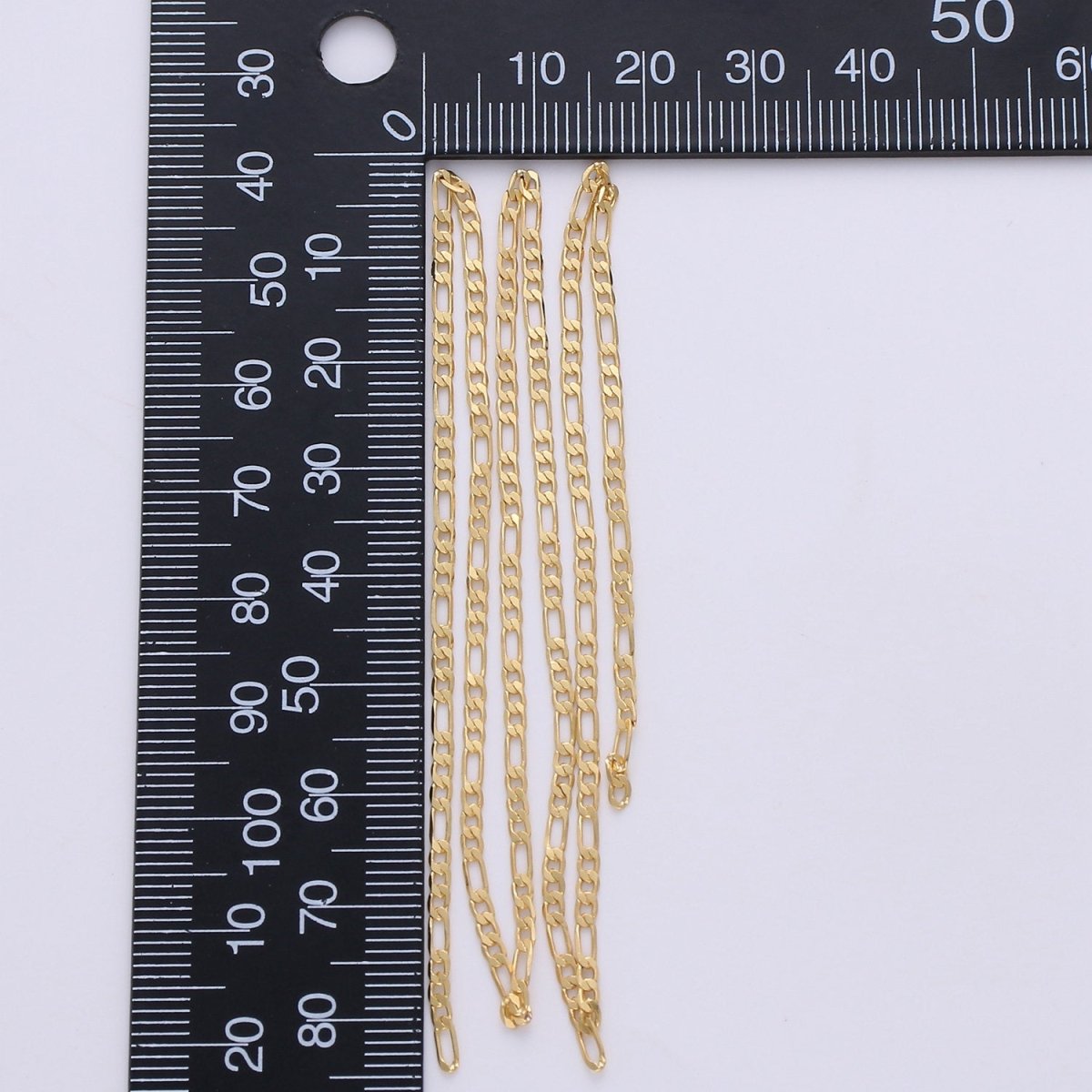 4mm Figaro Chain, 24K Gold Filled Figaro Chain, Flat Figaro Chain Jewelry Chain Sold by the Yard For Necklace Bracelet Anklet Supply Component | ROLL-226