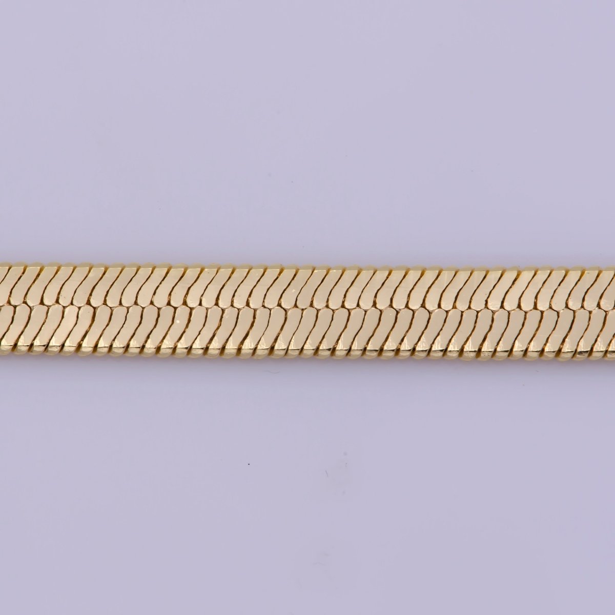 4mm Flat Snake Herringbone Minimalist 16 Inch Choker Layering Necklace | WA-364 Clearance Pricing