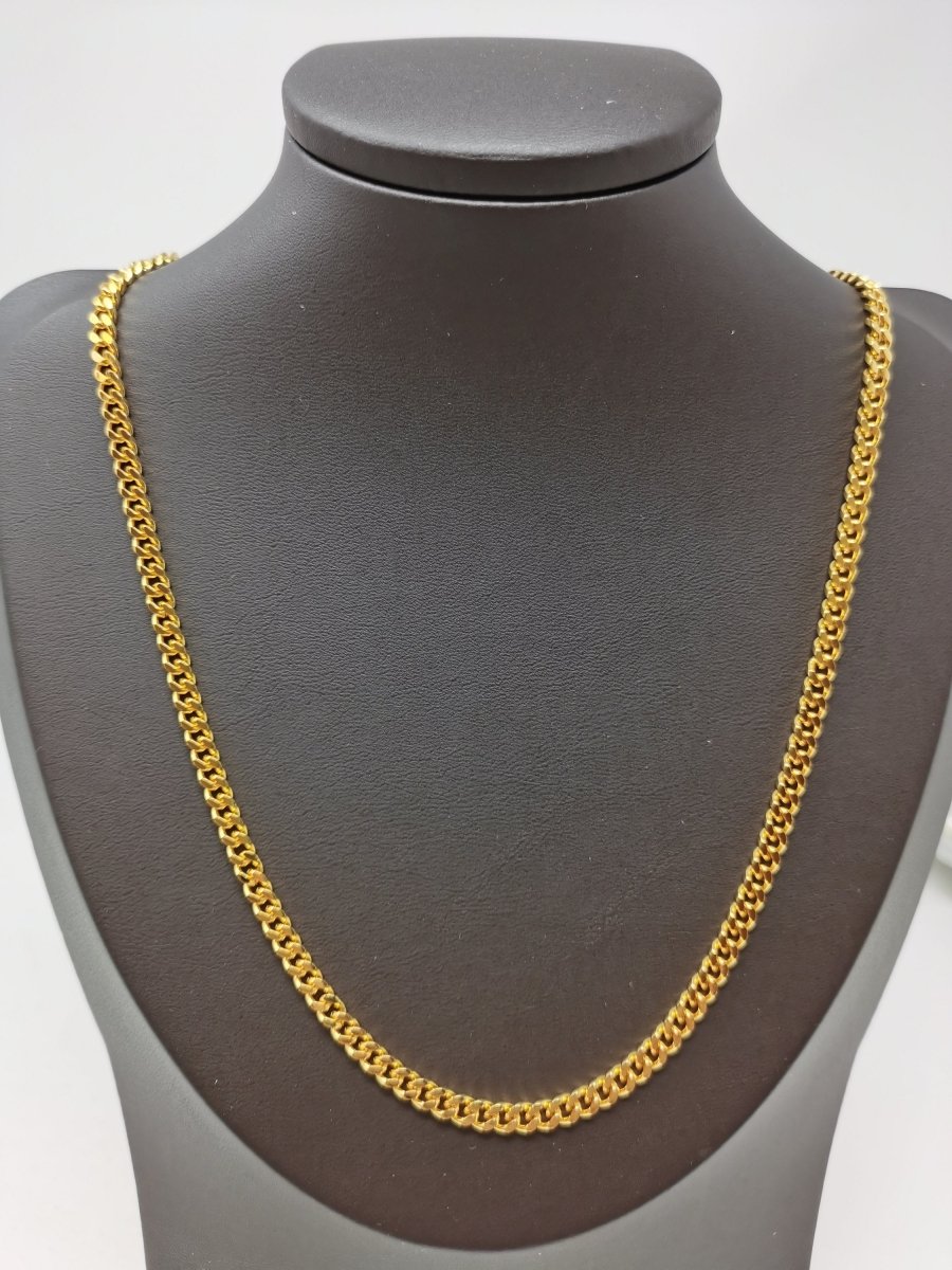 4mm Miami Cuban Curb Chain Necklace, Gold Filled Miami Cuban Curb Chain 20 inch for Men Girl Unisex Chain 4m Curb Chain w/ Lobster Clasps| CN-764  Clearance Pricing