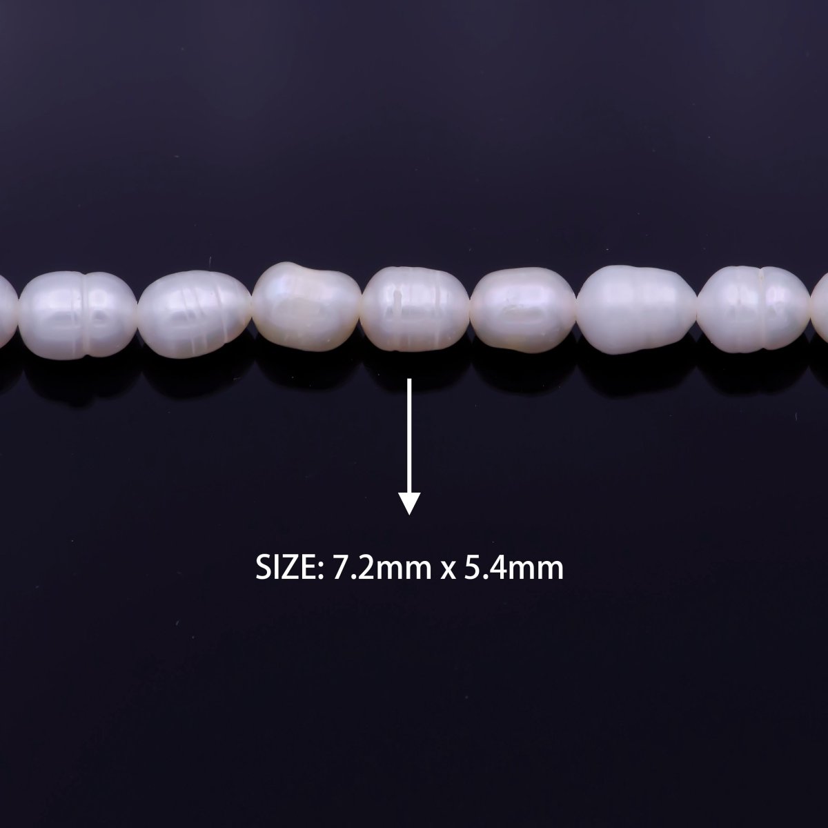 5.5mm Ringed AAA White Freshwater Pearl 53pcs Full Strand | WA-1329 Clearance Pricing