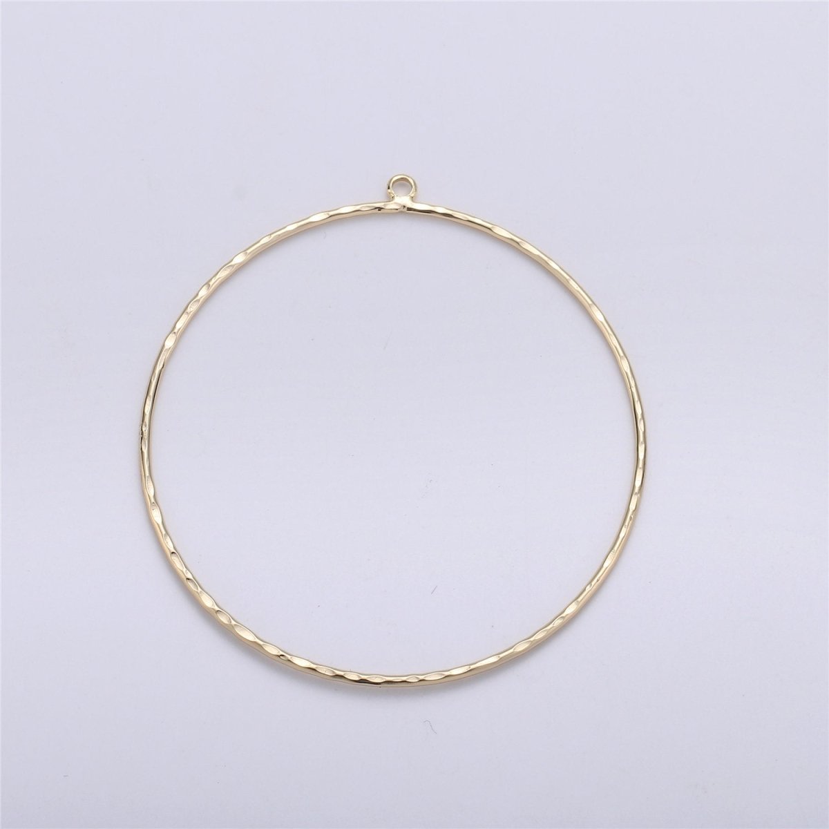 OS 55x50mm Hammered Big circle round charm Geometric pendant 14k Gold Filled for earring making necklace DIY Jewelry Findings Supplies K-226