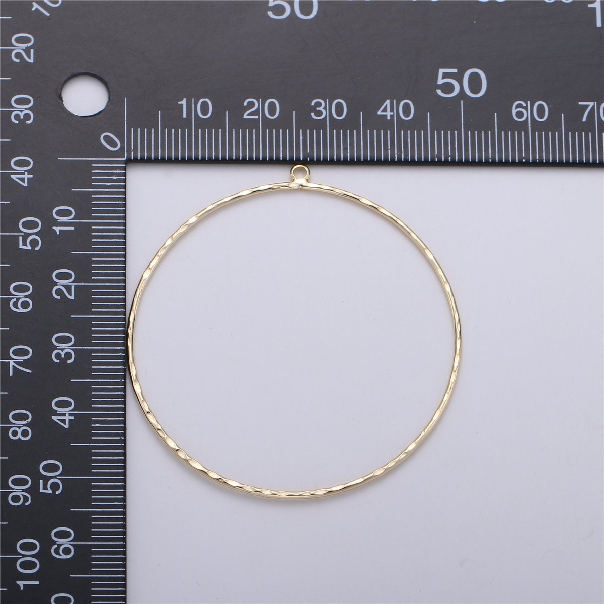 OS 55x50mm Hammered Big circle round charm Geometric pendant 14k Gold Filled for earring making necklace DIY Jewelry Findings Supplies K-226