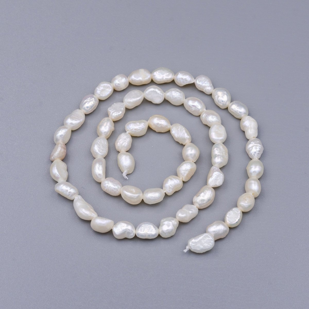 5mm Baroque Culture Natural White Freshwater Pearl Strand Jewelry Making | WA-1660 Clearance Pricing