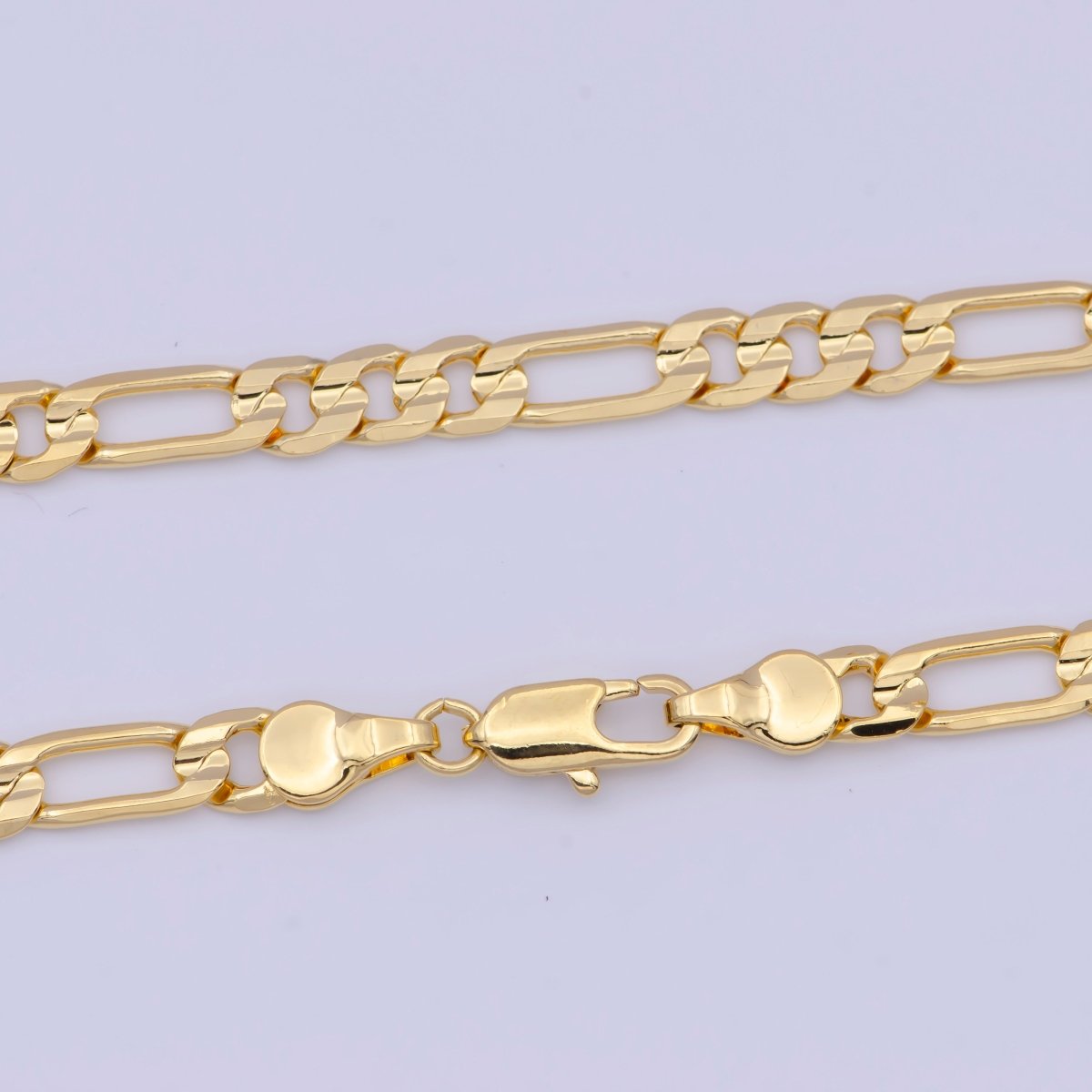 5mm Figaro Chain Necklace Women in Gold Chunky Gold Necklace Figaro Link Chain Necklace Unisex Jewelry | WA-1120 Clearance Pricing