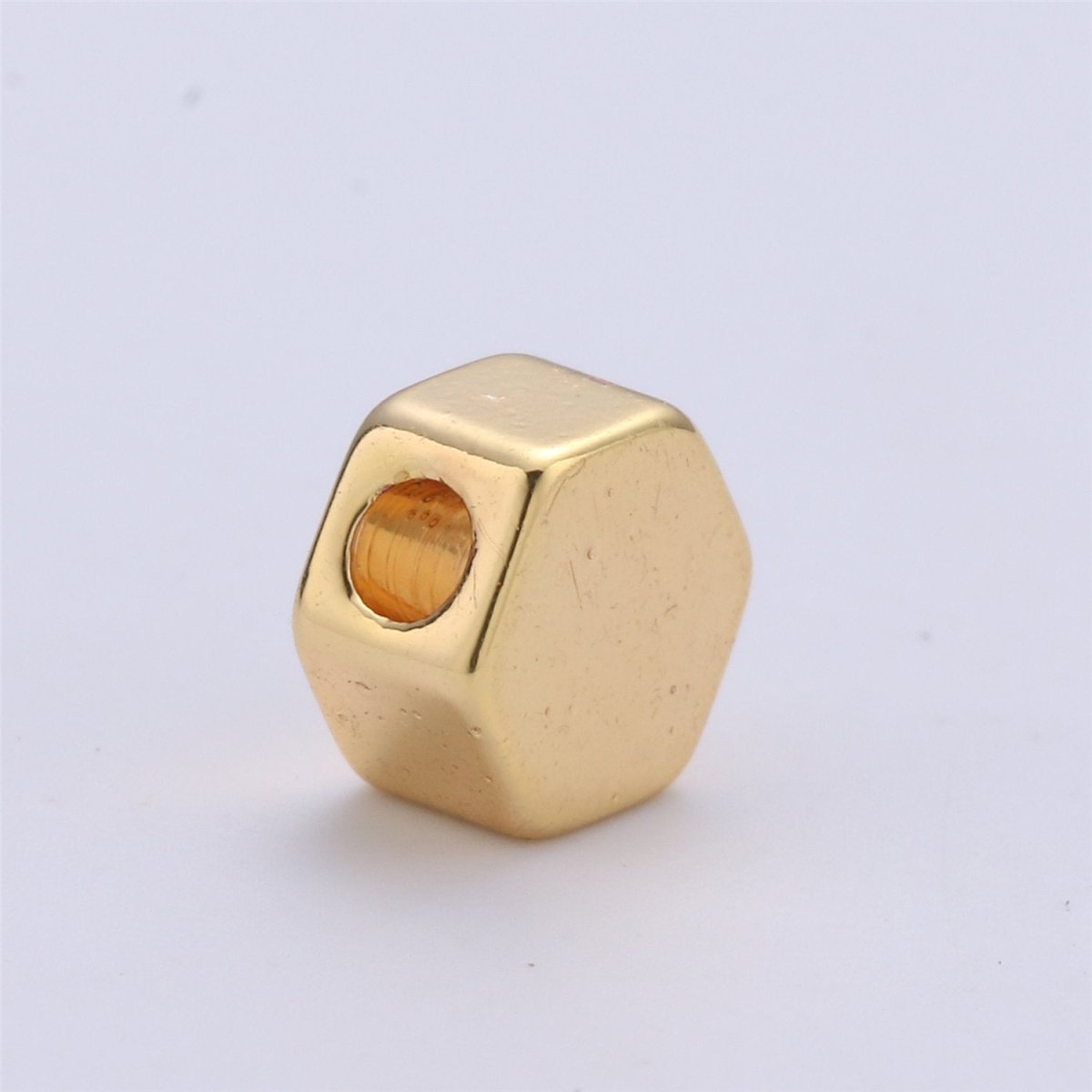 5mm Hexagon Bead 14K Gold Filled Charm Bead Spacer for Bracelet Necklace Spacer Jewelry Supply Finding Small hole bead B-224