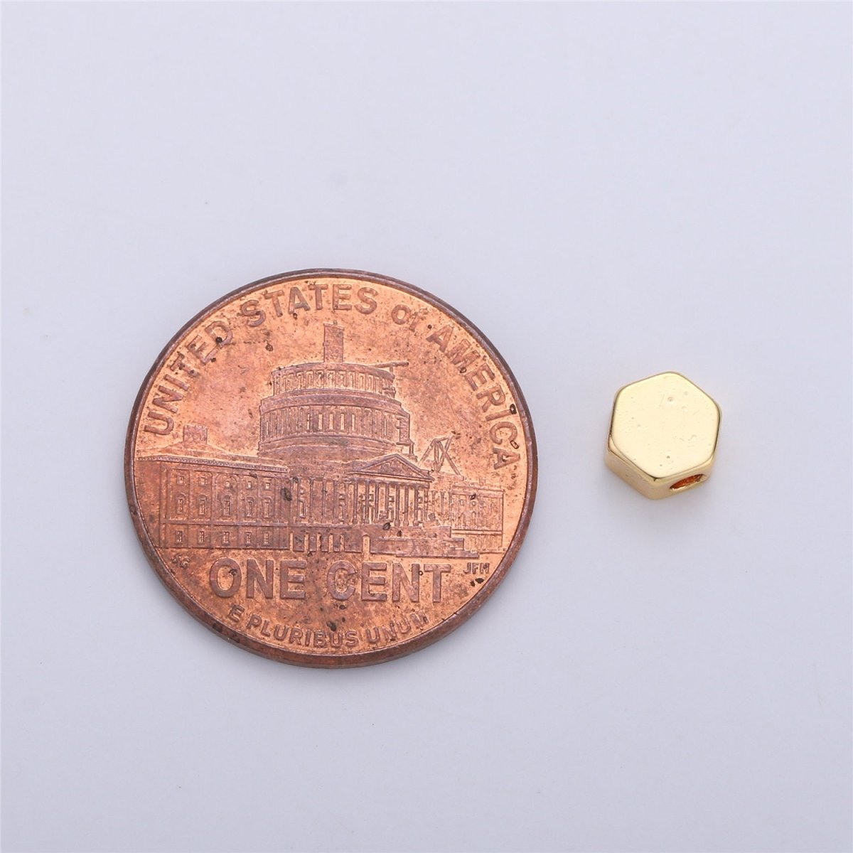 5mm Hexagon Bead 14K Gold Filled Charm Bead Spacer for Bracelet Necklace Spacer Jewelry Supply Finding Small hole bead B-224