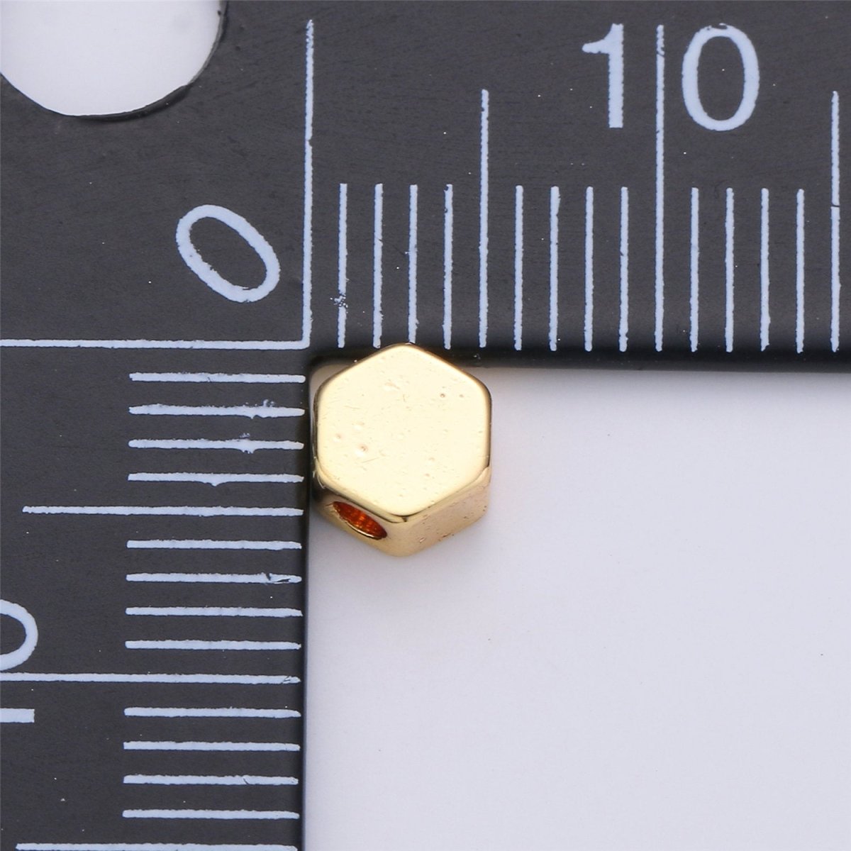 5mm Hexagon Bead 14K Gold Filled Charm Bead Spacer for Bracelet Necklace Spacer Jewelry Supply Finding Small hole bead B-224