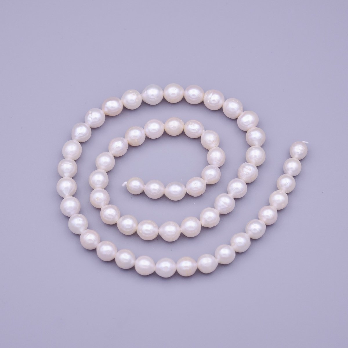 6.4mm AAA Natural White Round Freshwater Pearl Beads 56pcs Full Strand | WA-1327 Clearance Pricing