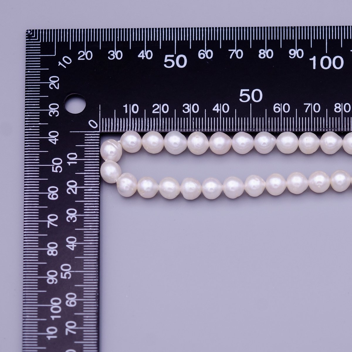 6.4mm AAA Natural White Round Freshwater Pearl Beads 56pcs Full Strand | WA-1327 Clearance Pricing