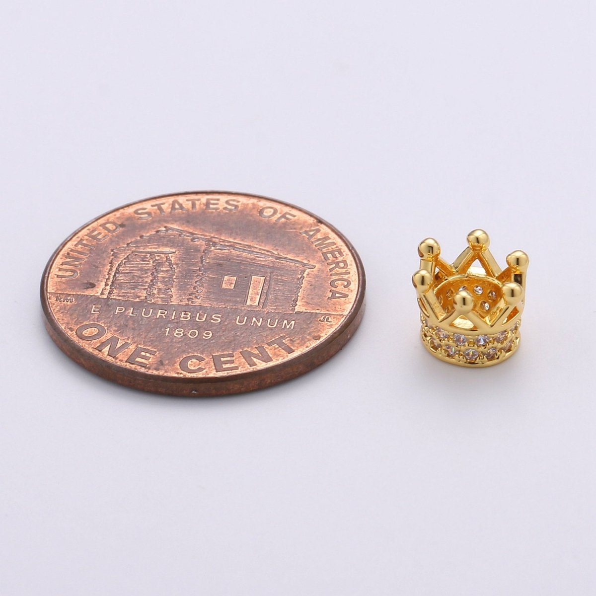 6MM Beads CZ Micro  Crown Beads Large Hole Crown Spacer Beads, Cubic Zirconia Crown Beads, CZ Big Hole Crown Charm Bracelet B-299