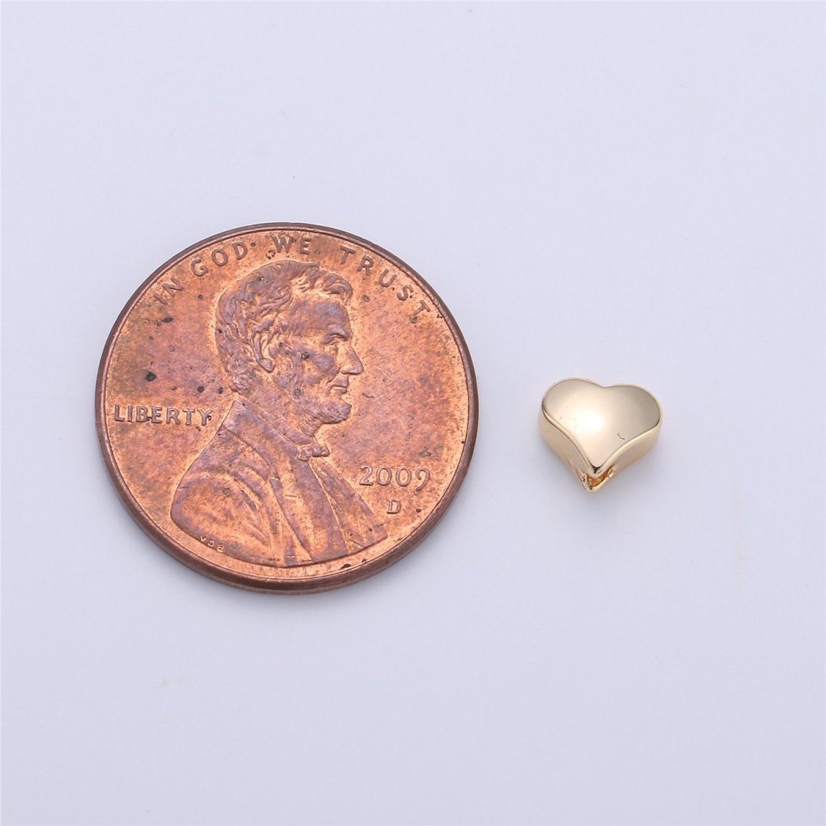 6mm Dainty Heart Bead Charm for Bracelet Necklace Charm in 14k gold filled, B-226