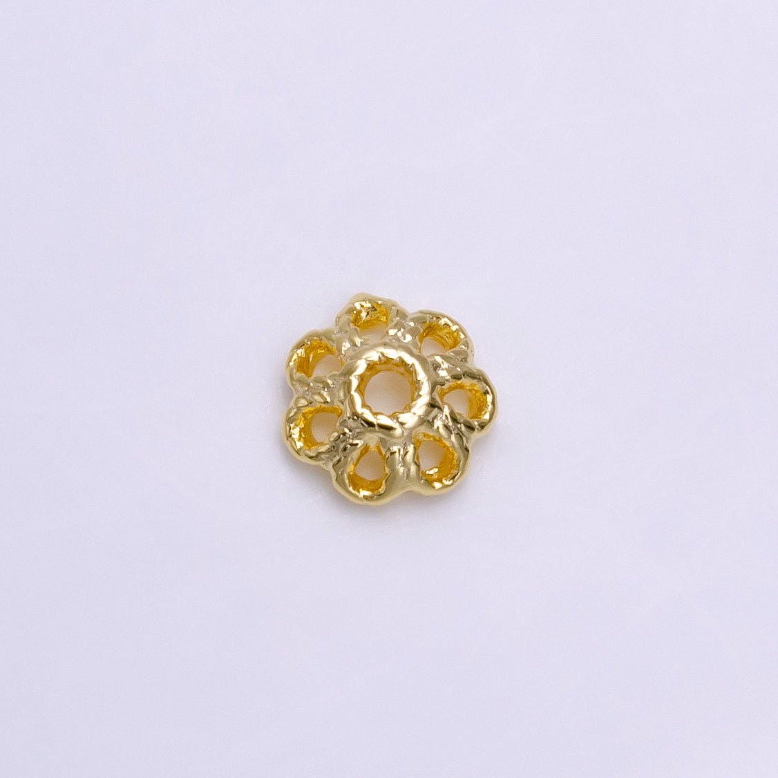 6mm Gold Filled Flower Bead Cap, Dainty Floral Bead Toppers, Bead Making Supply Z-919