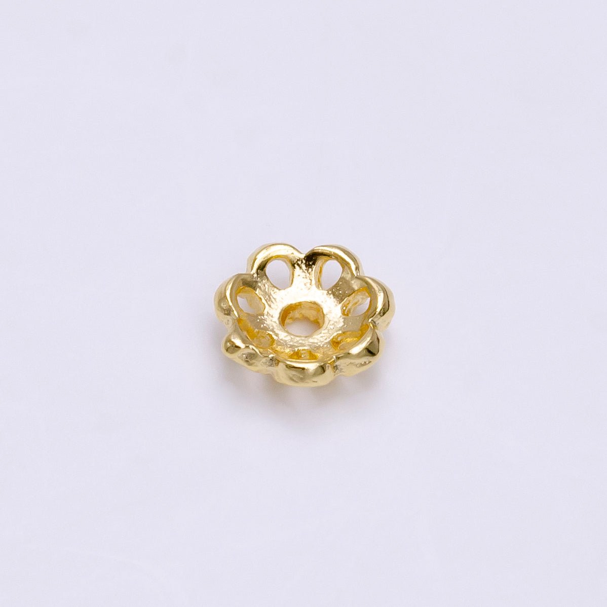 6mm Gold Filled Flower Bead Cap, Dainty Floral Bead Toppers, Bead Making Supply Z-919