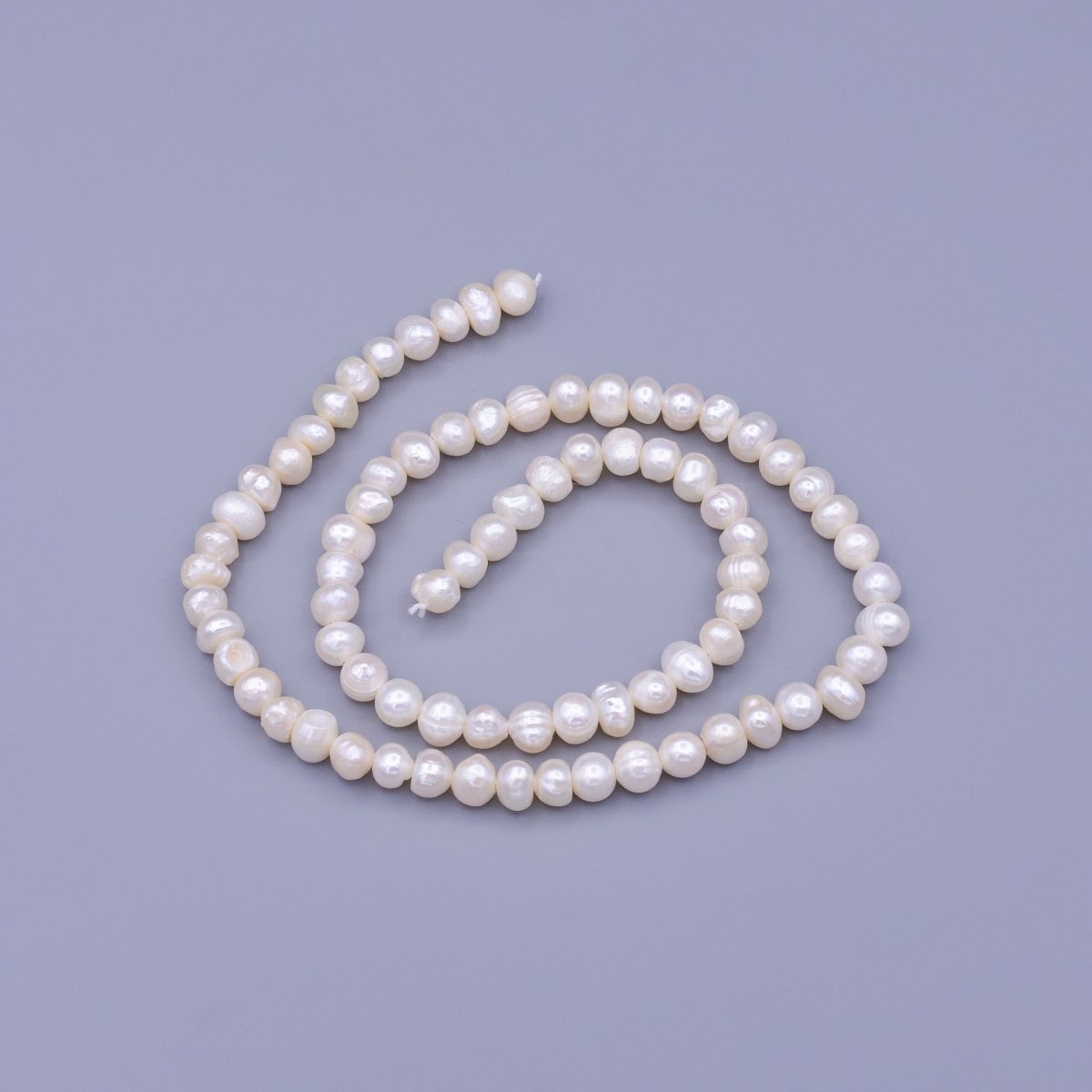 6mm Ringed Button Freshwater Pearl 70 Pieces/Strand Jewelry Making Findings | WA-1671 Clearance Pricing