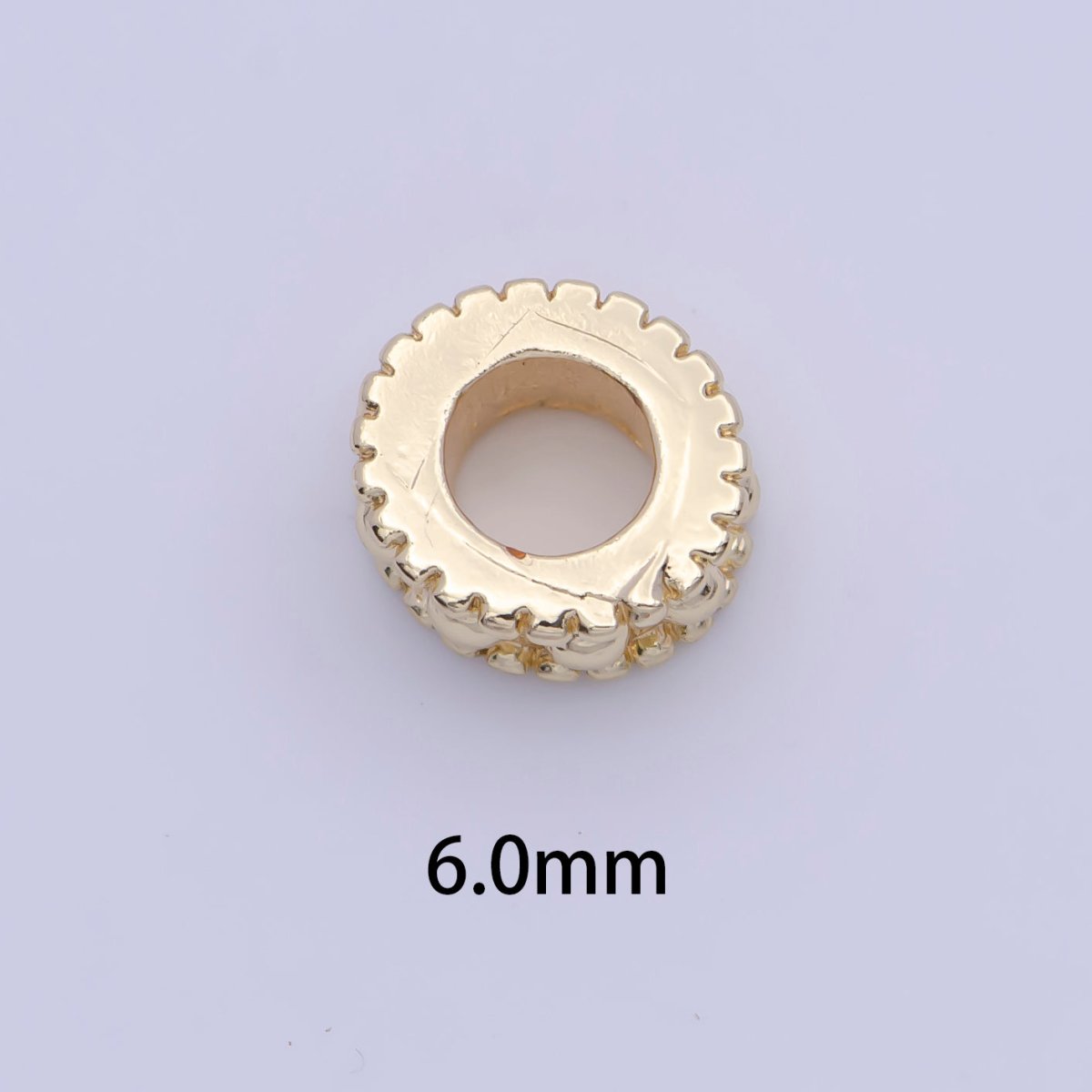 6mm Rounded Dot Gold Wide Spacer Supply | K-327