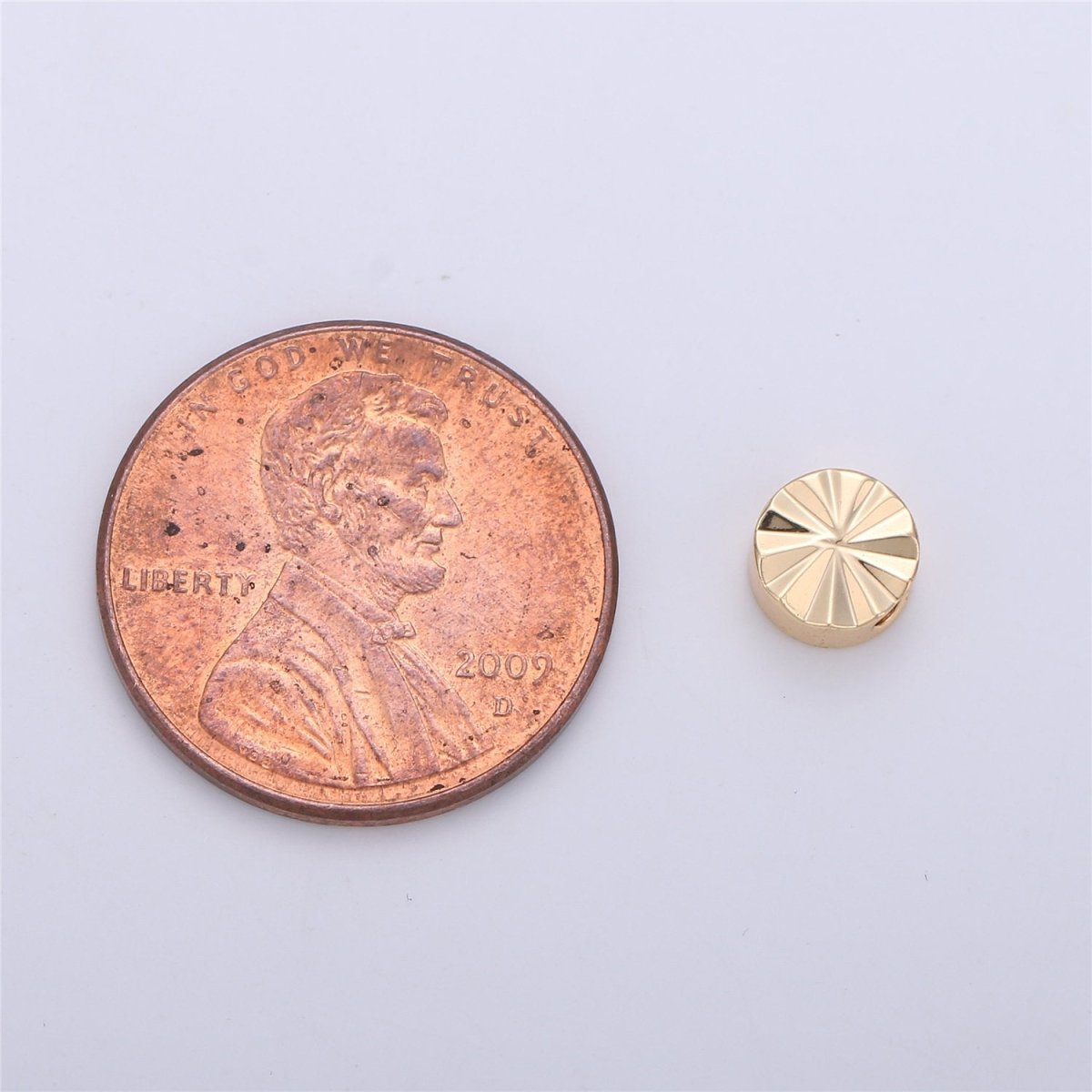 6mm Shiny Gold Plated Round Circler Flower Beads for bracelet spacer Jewelry Making Supply small hole beads B-223