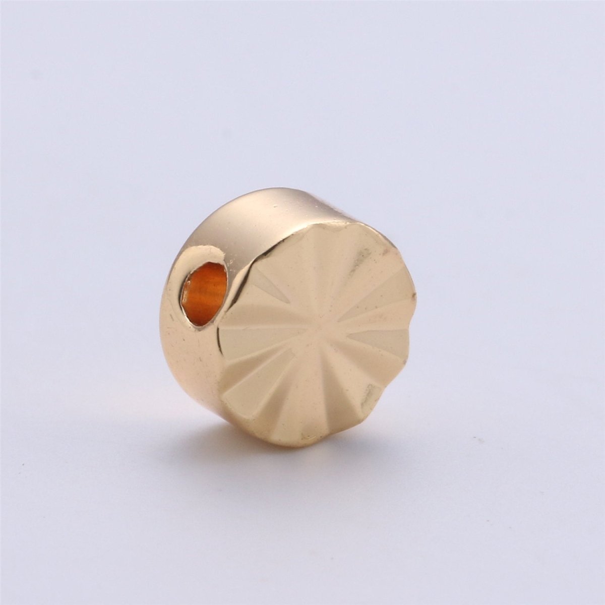 6mm Shiny Gold Plated Round Circler Flower Beads for bracelet spacer Jewelry Making Supply small hole beads B-223
