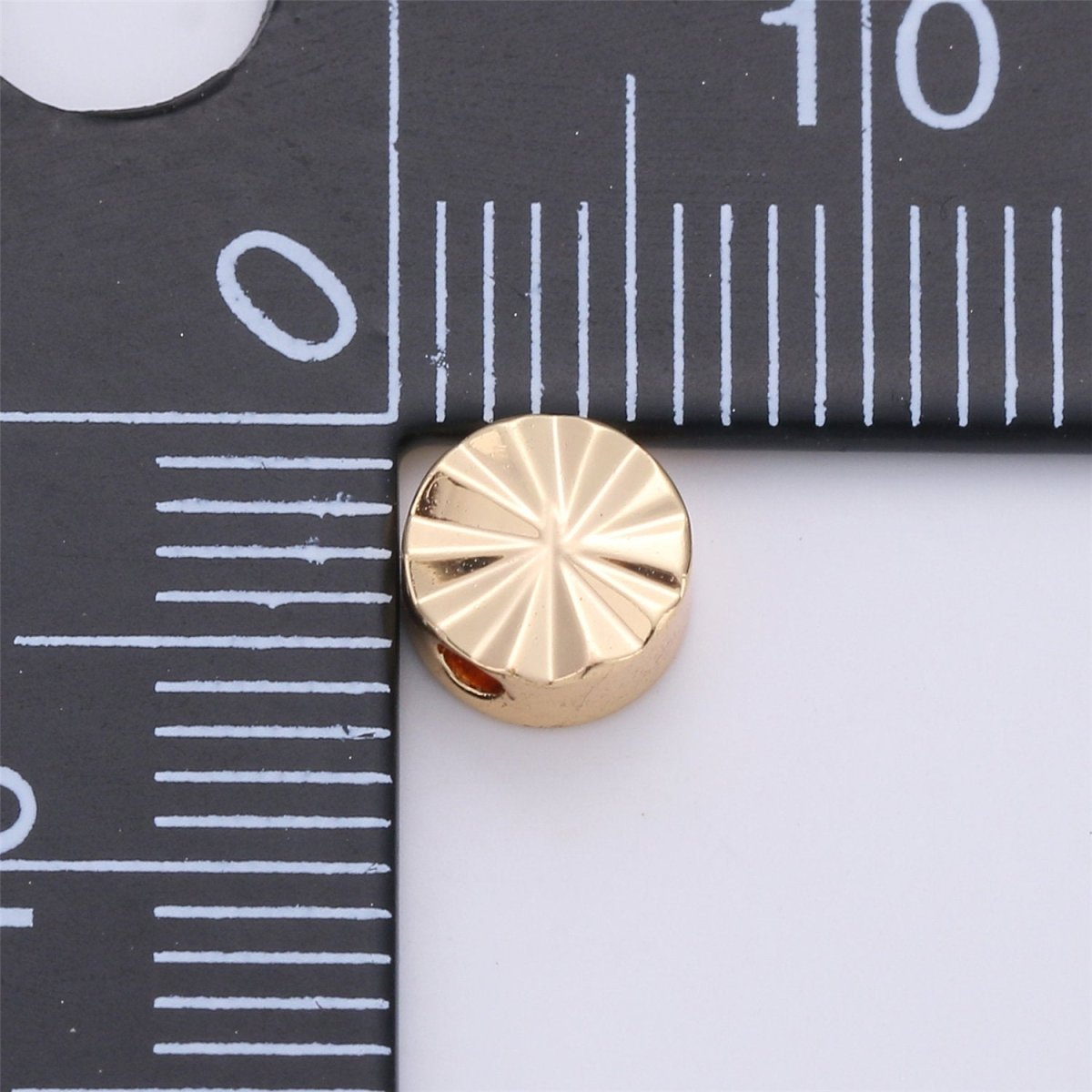6mm Shiny Gold Plated Round Circler Flower Beads for bracelet spacer Jewelry Making Supply small hole beads B-223