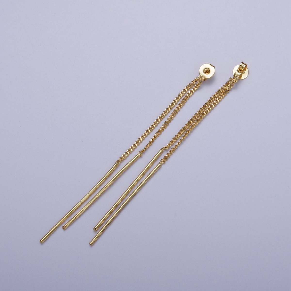 72.5mm Double Curb Chain Link Needle Earring Backing Stopper Jewelry Finding Supply | K067