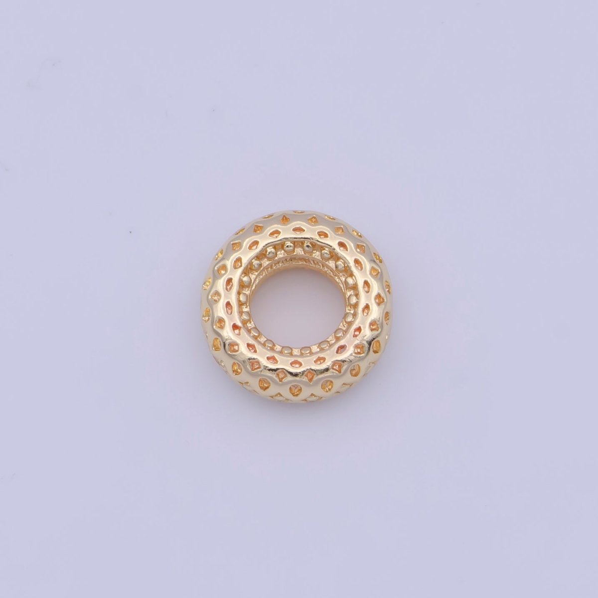 7.5mm Rhombus Filigree Textured Round Spacer Bead Jewelry Making Supply | K-318