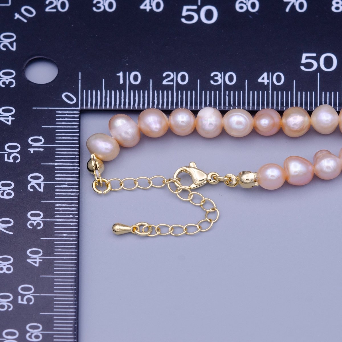 7.7mm Pink Nugget Natural Freshwater Pearl 14.5 Inch Choker Necklace | WA-1451 Clearance Pricing