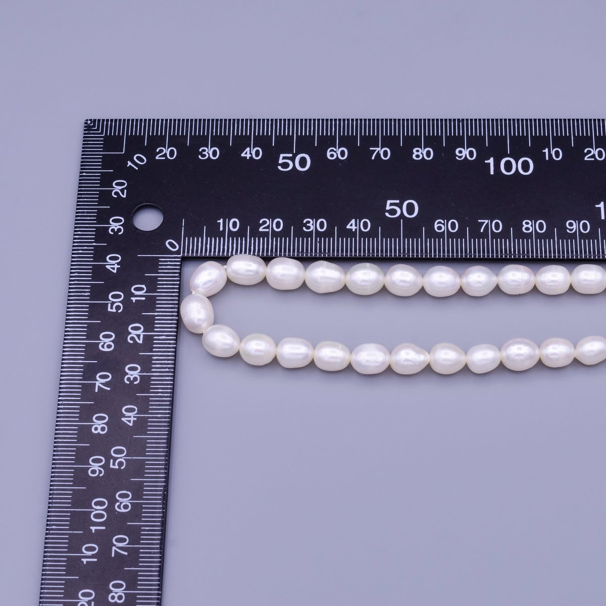 7mm Ringed Oval Freshwater Pearl 45 Pieces/Strand Jewelry Making Finding Supply | WA-1666 Clearance Pricing