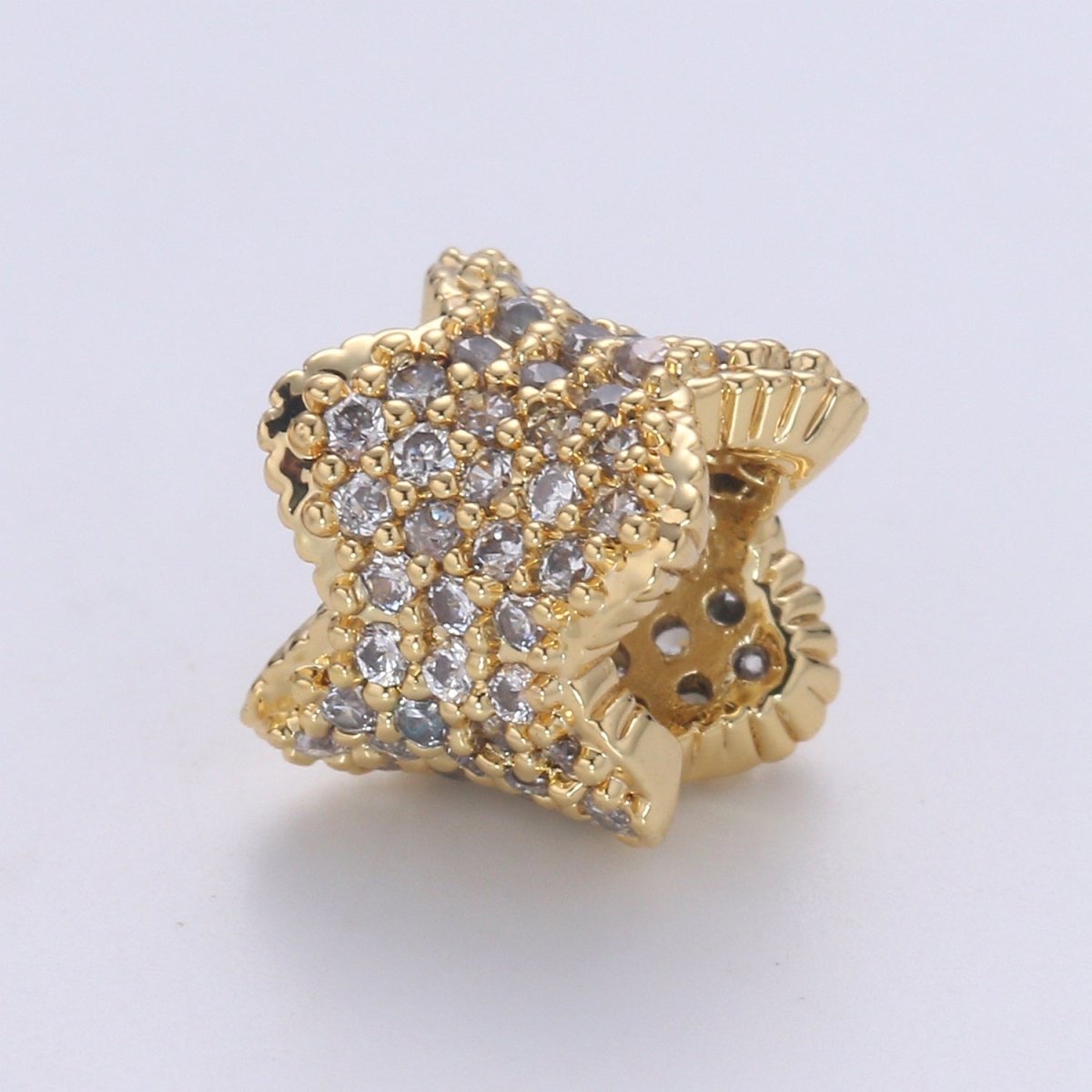 7mm Round Barrel Beads Cubic Zirconia CZ Micro Pave for Jewelry Making Bracelets Necklaces B-670