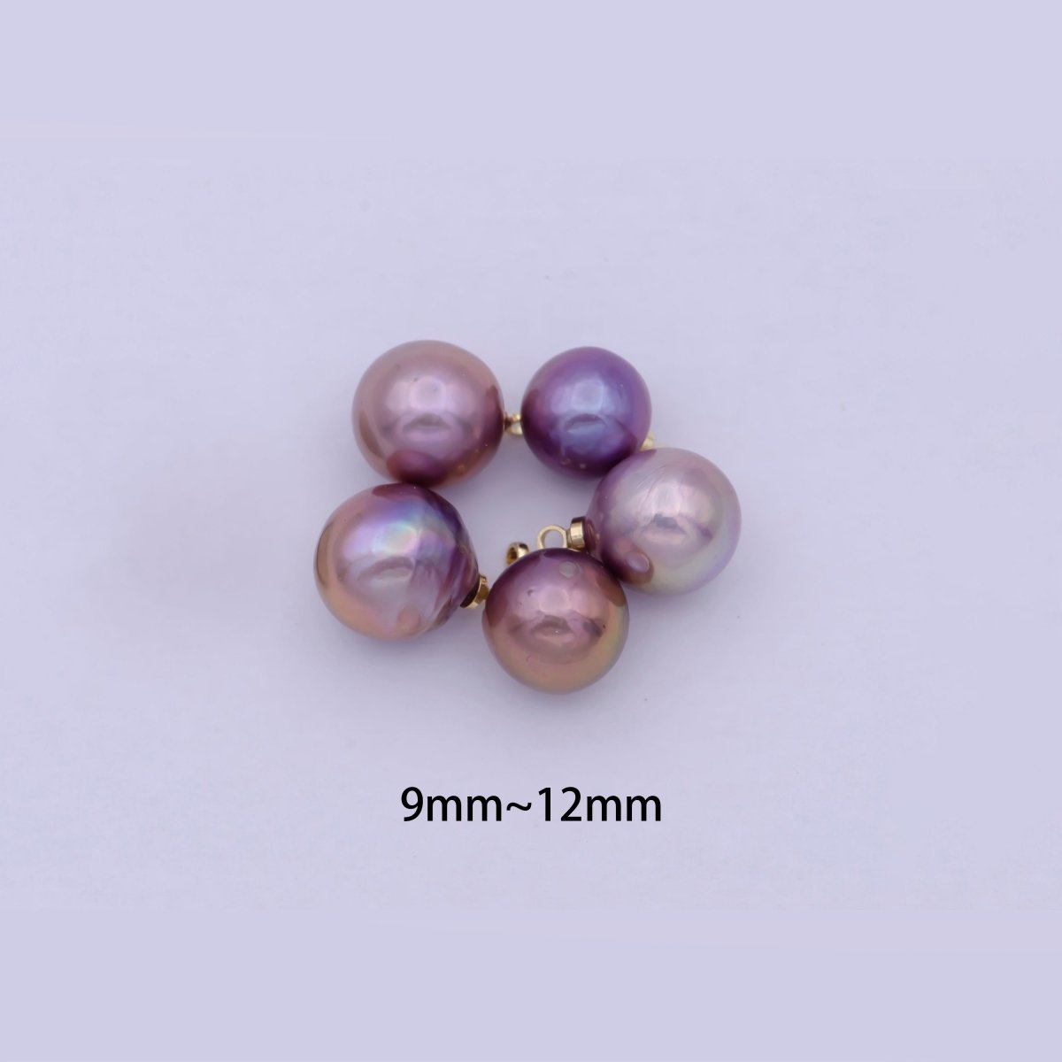 8.5mm-12mm Edison Purple Round Freshwater Baroque Pearl Charm For Jewelry Making | X7-21