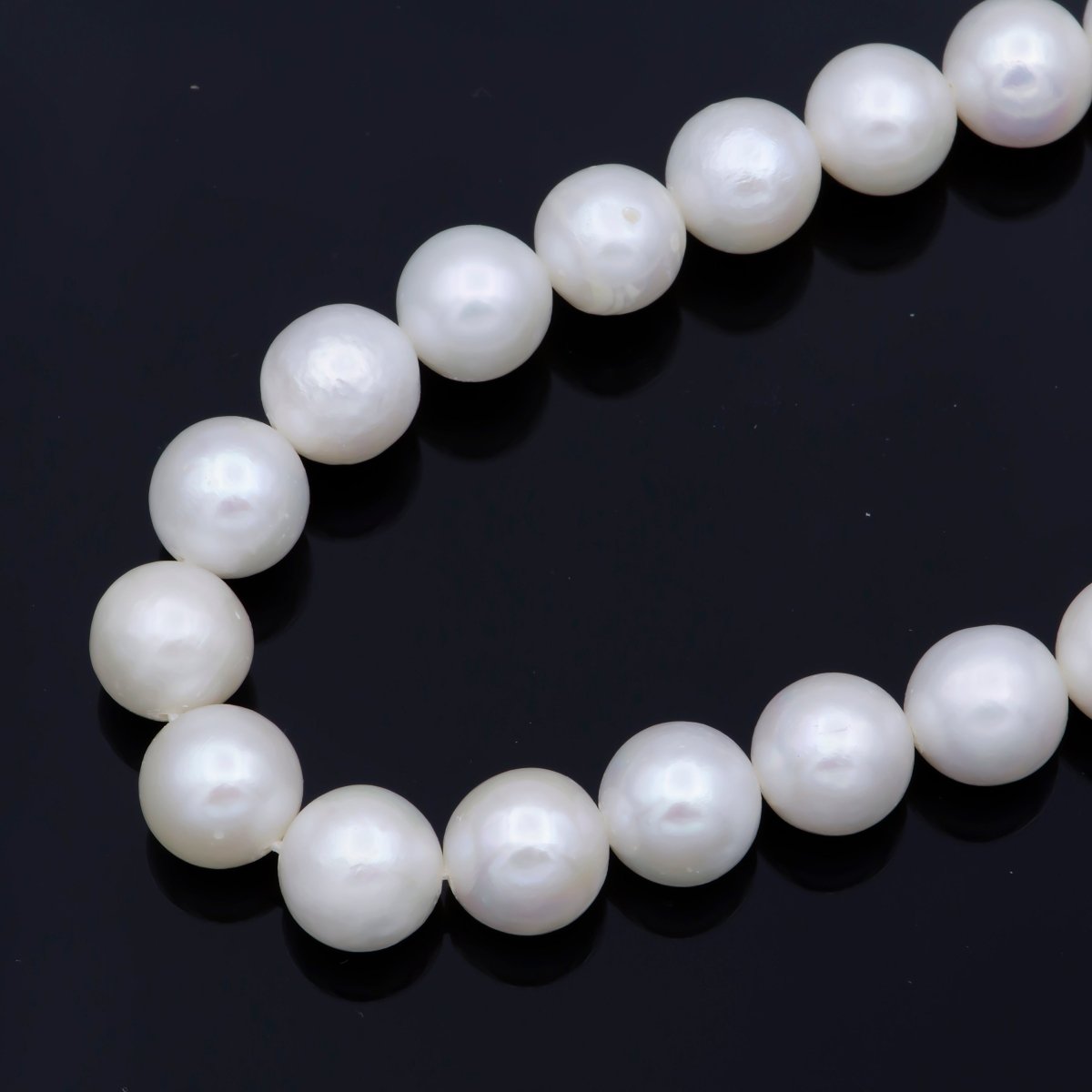 8mm - 9mm AAA Round Natural Freshwater White Pearl Strand Jewelry Making | WA-083 Clearance Pricing