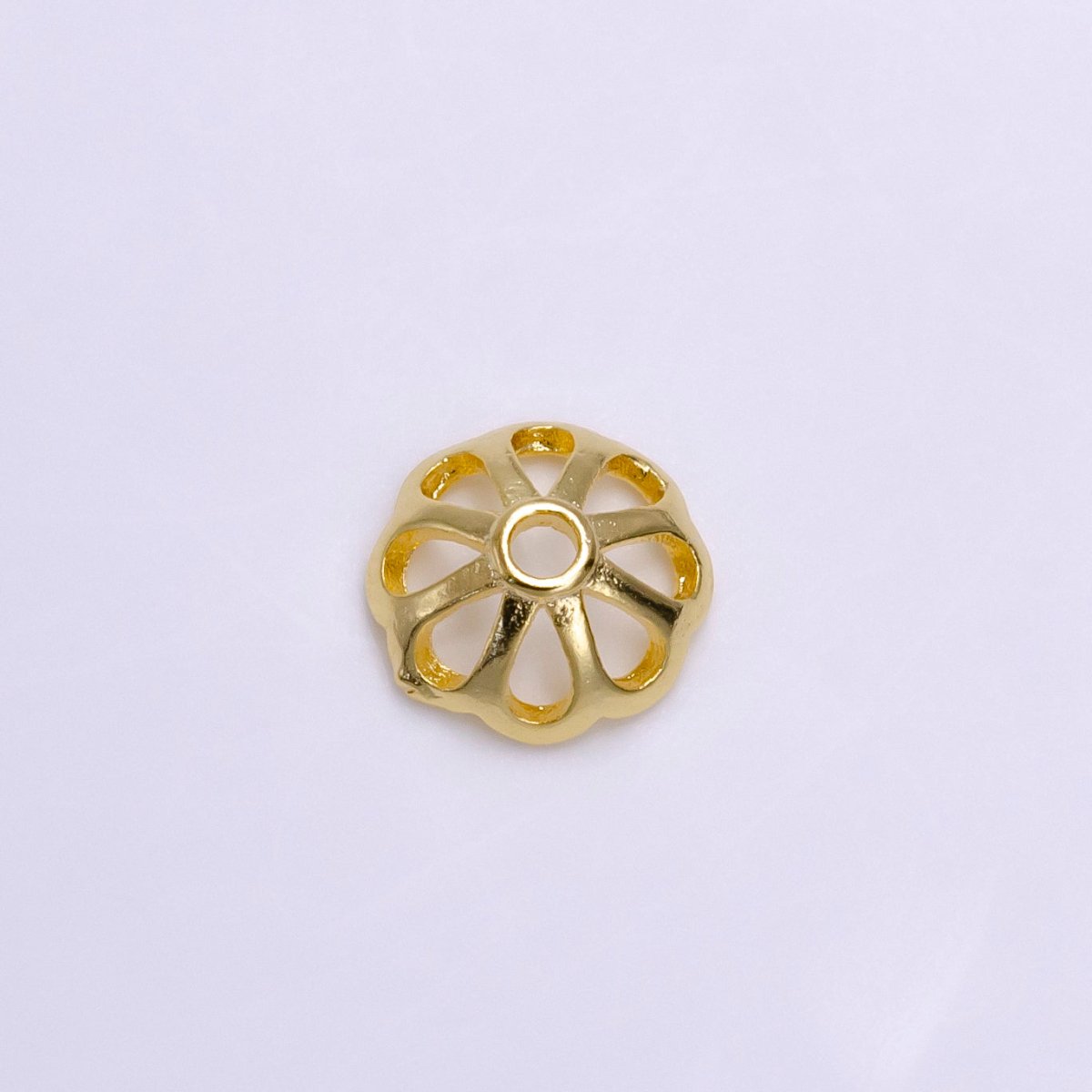 8mm Gold Filled Flower Bead Cap, Dainty Floral Bead Toppers, Bead Making Supply Z-920