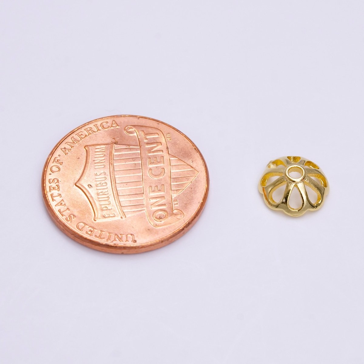 8mm Gold Filled Flower Bead Cap, Dainty Floral Bead Toppers, Bead Making Supply Z-920