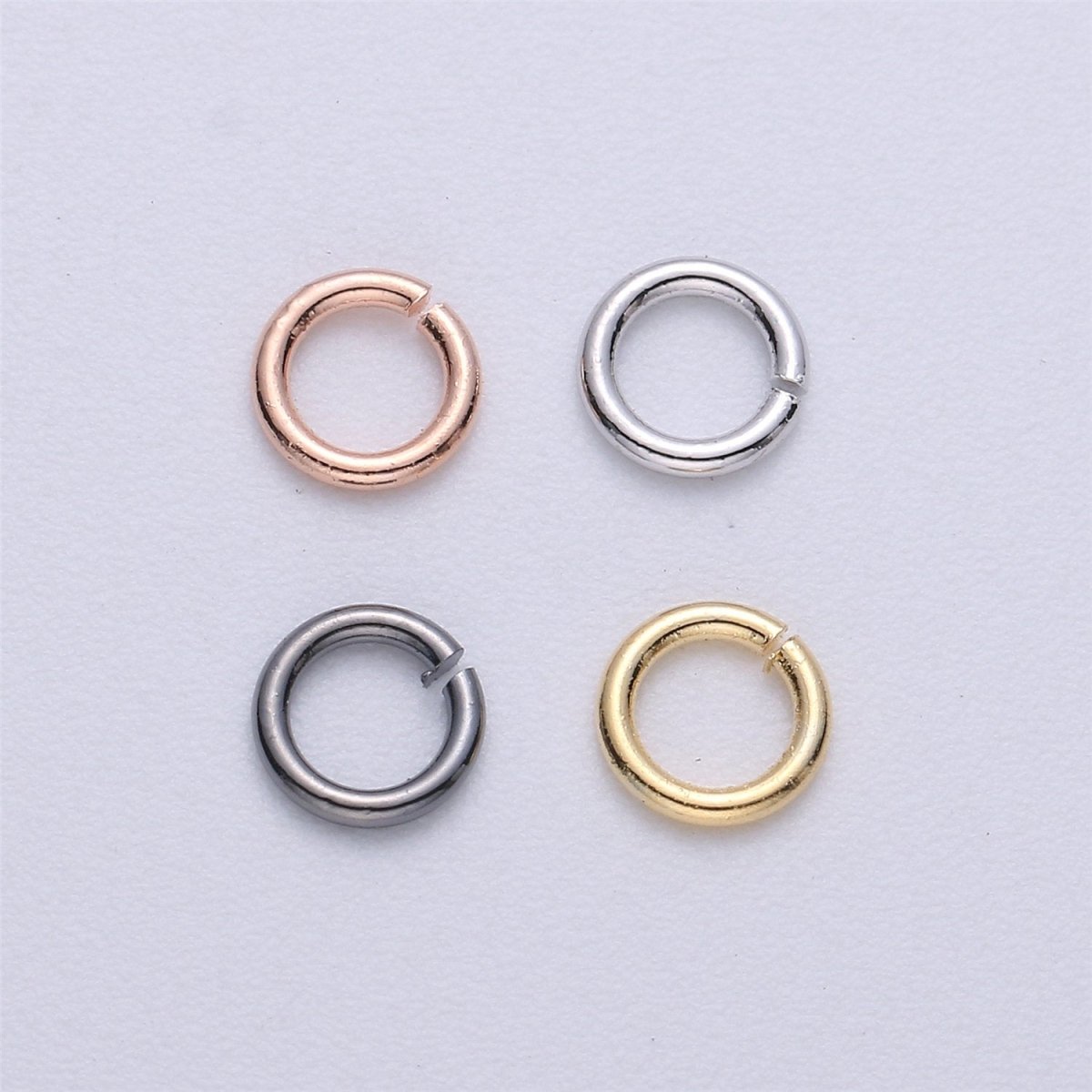 90pcs 6mm Gold Filled Open Jump Ring  6mm outer 18 gauge / 1mm, Rose Gold, Rhodium Plated, Black Gun Metal O jump Ring for supply SP1598 ~ SP1601