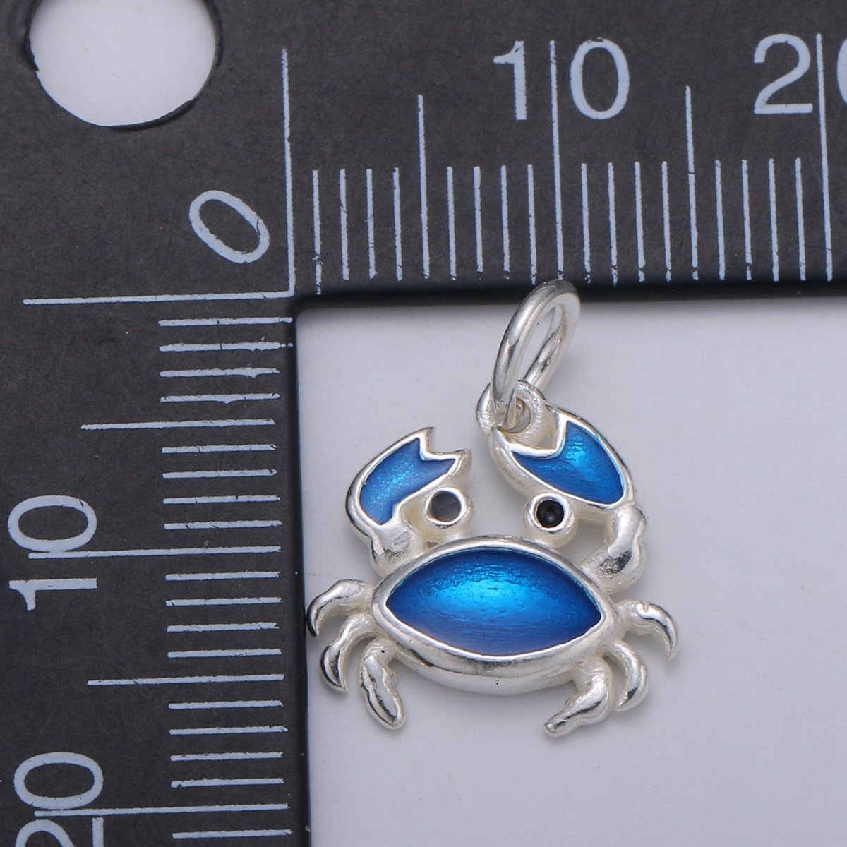 925 Sterling Silver Blue Crab Charm, Beach Charm Silver Animal Charm for Necklace Bracelet Earring, Ocean Charm SL-047