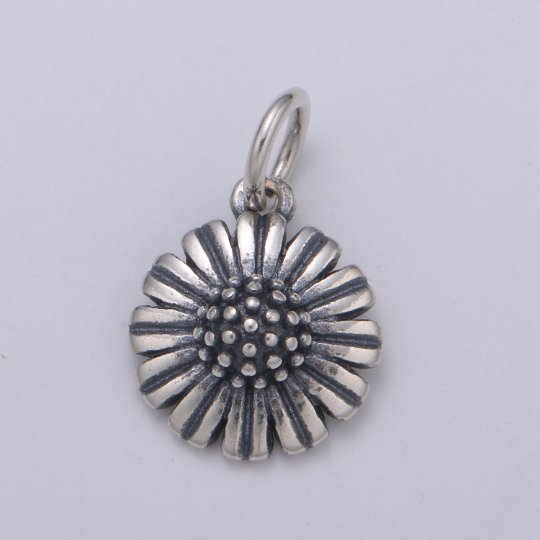 925 Sterling Silver Chrysanthemum Flower Charm, Floral Charm Silver Flower Charm for Necklace Bracelet Earring, Chrysanthemum Charm SL-192