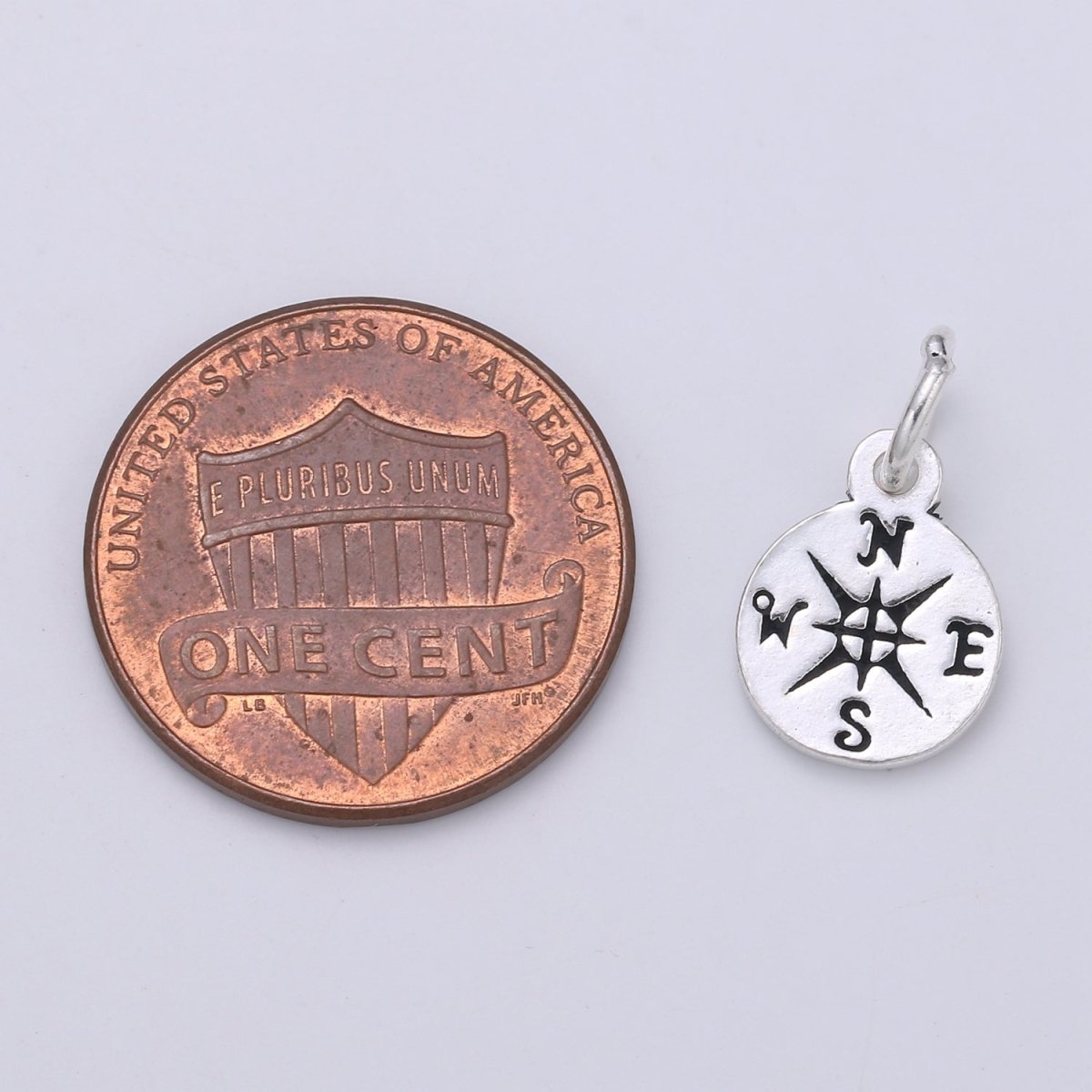 925 Sterling Silver Compass Charm, Compass Charm Silver Compass Charm for Necklace Bracelet Earring, Travel Charm SL-122