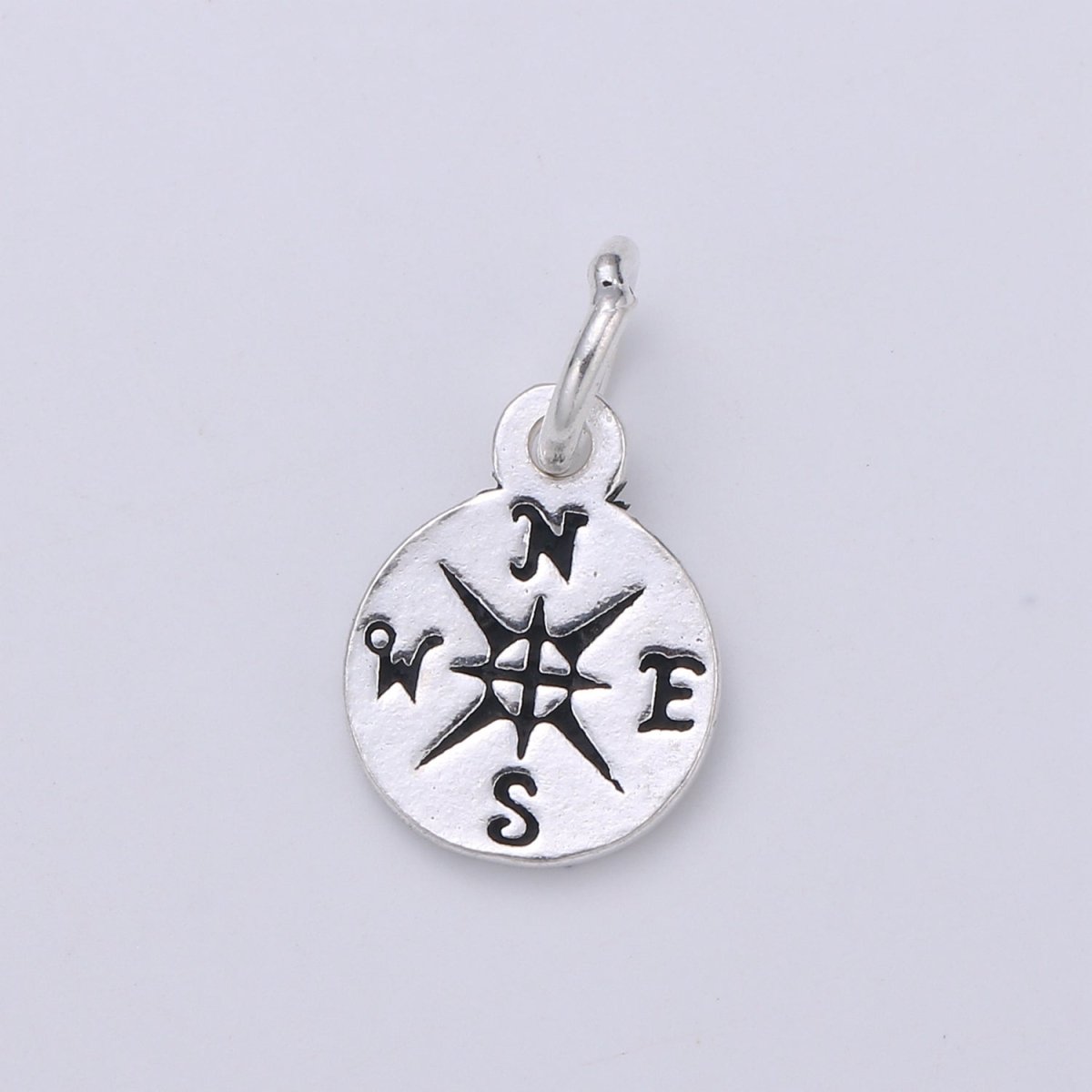 925 Sterling Silver Compass Charm, Compass Charm Silver Compass Charm for Necklace Bracelet Earring, Travel Charm SL-122