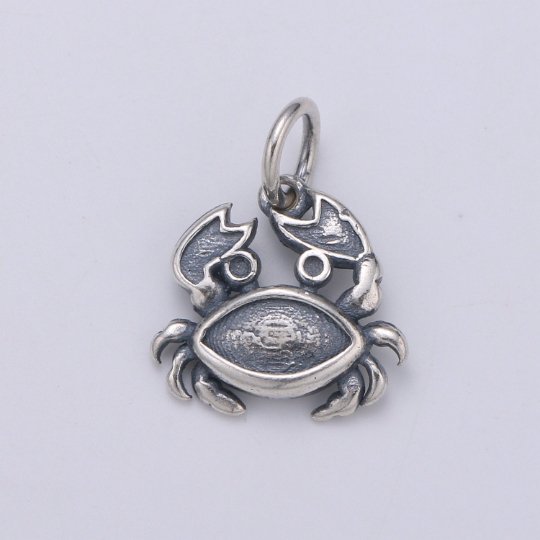 925 Sterling Silver Crab Charm, Animal Charm Silver Baby Crab Charm for Necklace Bracelet Earring, Crustacean Charm SL-120