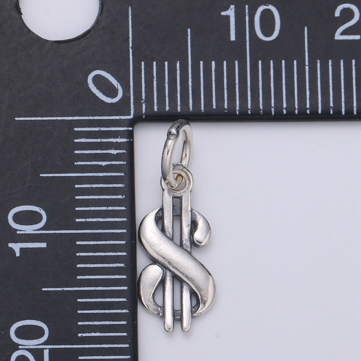 925 Sterling Silver Dollar Sign Charm, Money Charm Silver Dollar Charm for Necklace Bracelet Earring, KaChing Charm SL-150
