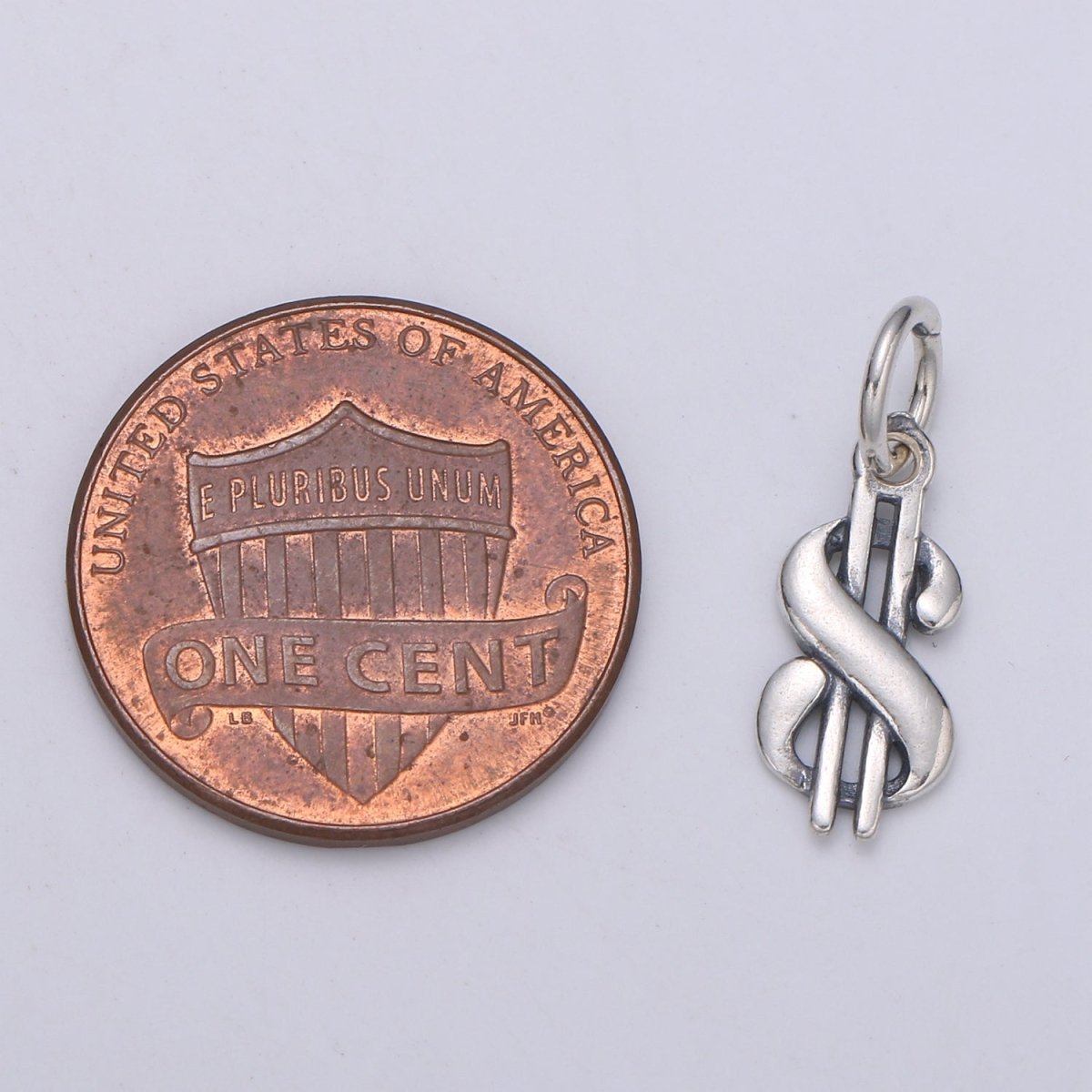 925 Sterling Silver Dollar Sign Charm, Money Charm Silver Dollar Charm for Necklace Bracelet Earring, KaChing Charm SL-150