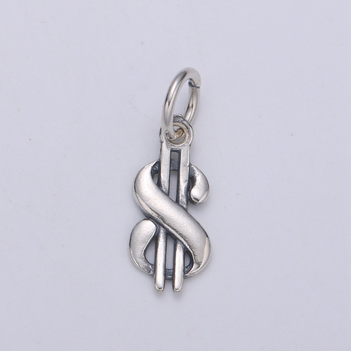 925 Sterling Silver Dollar Sign Charm, Money Charm Silver Dollar Charm for Necklace Bracelet Earring, KaChing Charm SL-150