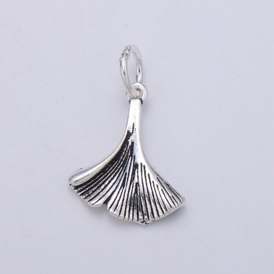 925 Sterling Silver Flower Petal Charm, Floral Charm Silver Leaf Charm for Necklace Bracelet Earring, Flower Bud Charm, SL-HJ-183