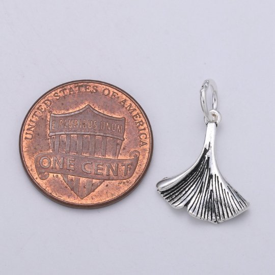 925 Sterling Silver Flower Petal Charm, Floral Charm Silver Leaf Charm for Necklace Bracelet Earring, Flower Bud Charm, SL-HJ-183
